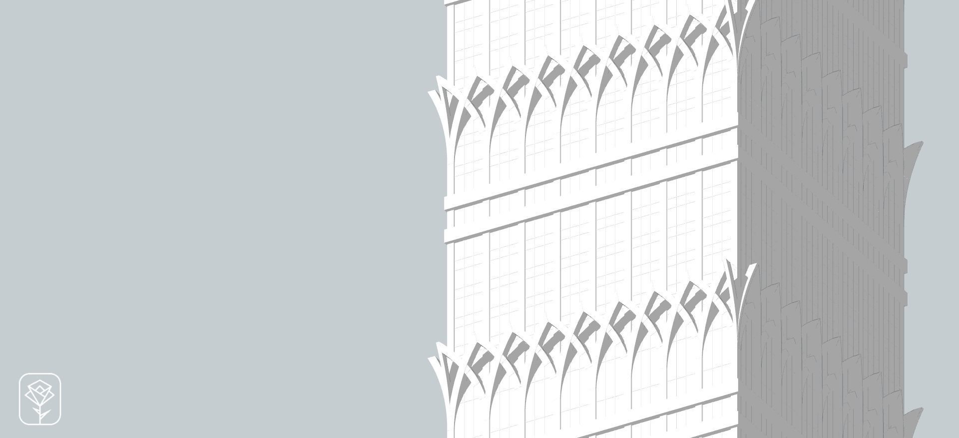 Union Properties Tower Low-poly 3D model_1