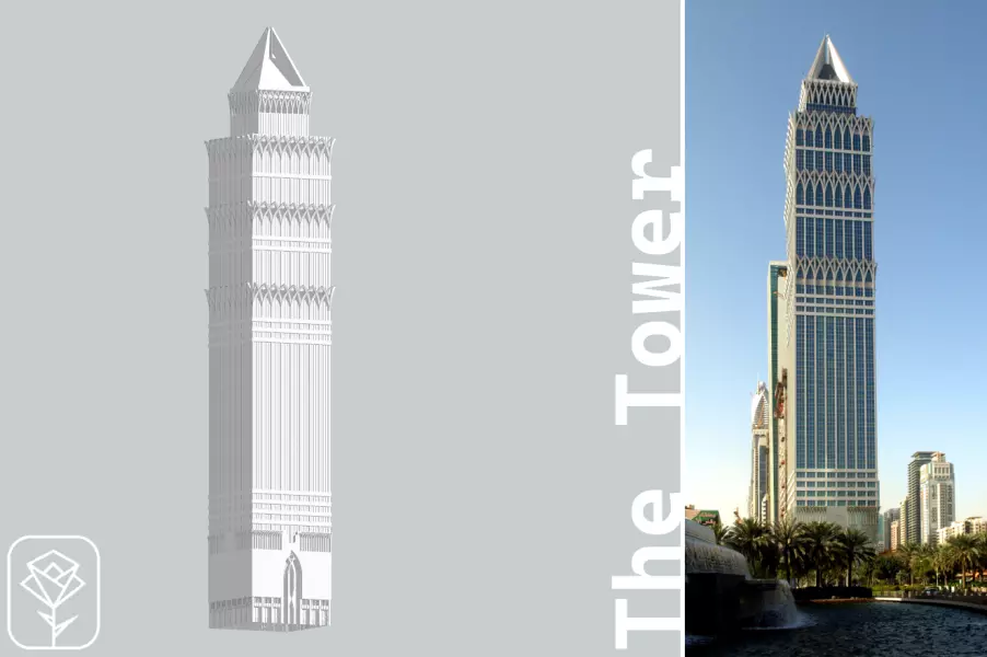 Union Properties Tower Low-poly 3D model_0