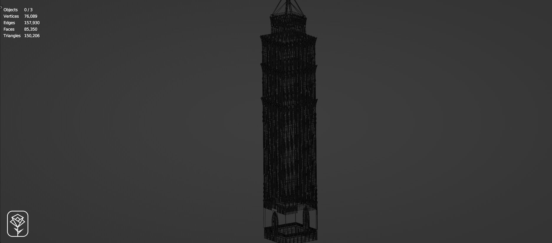 Union Properties Tower Low-poly 3D model_6