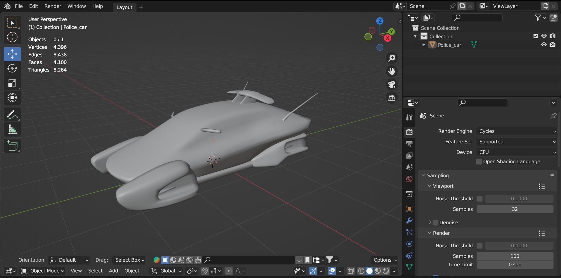 Futuristic police car Low-poly 3D model_22