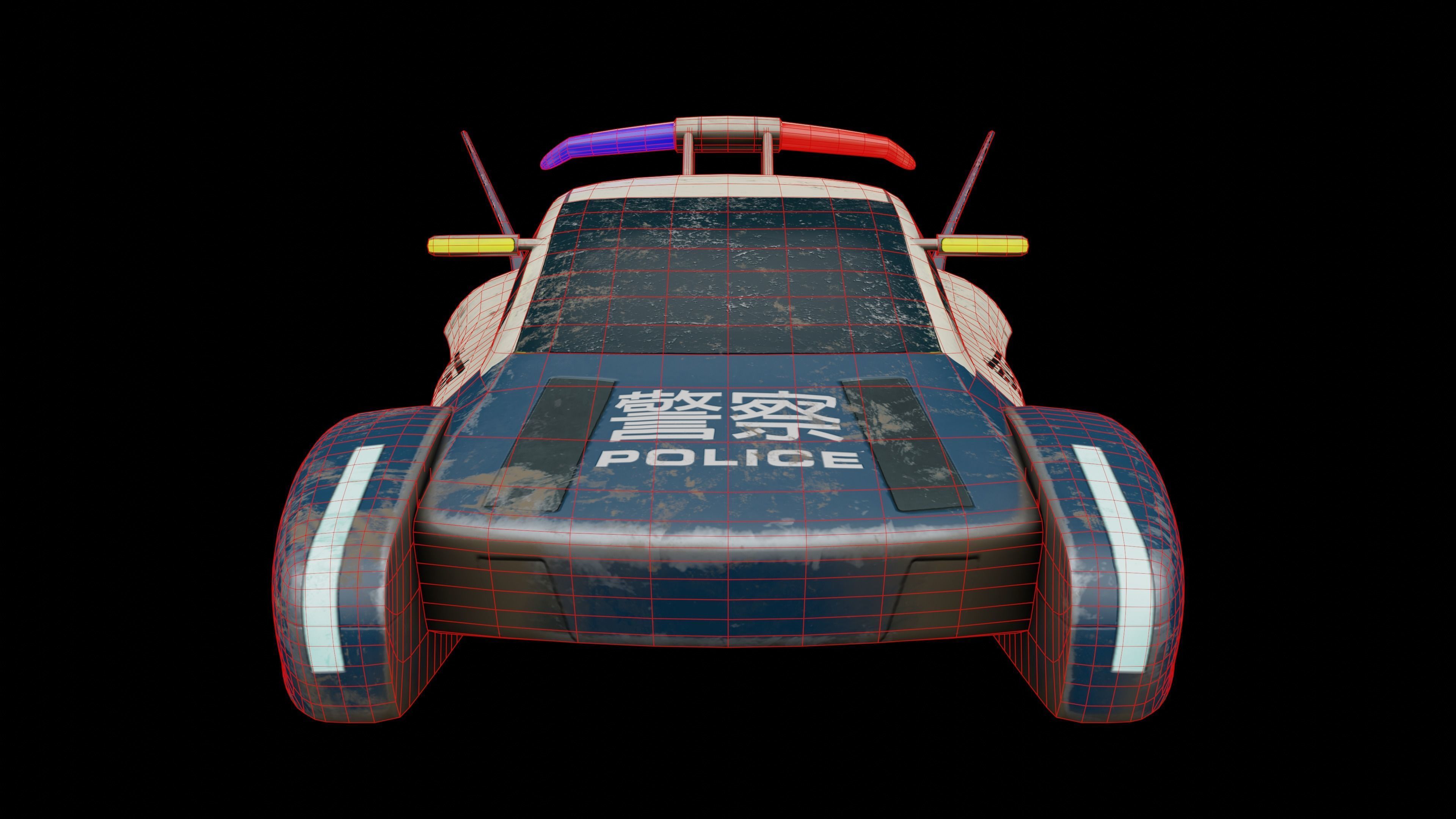 Futuristic police car Low-poly 3D model_18