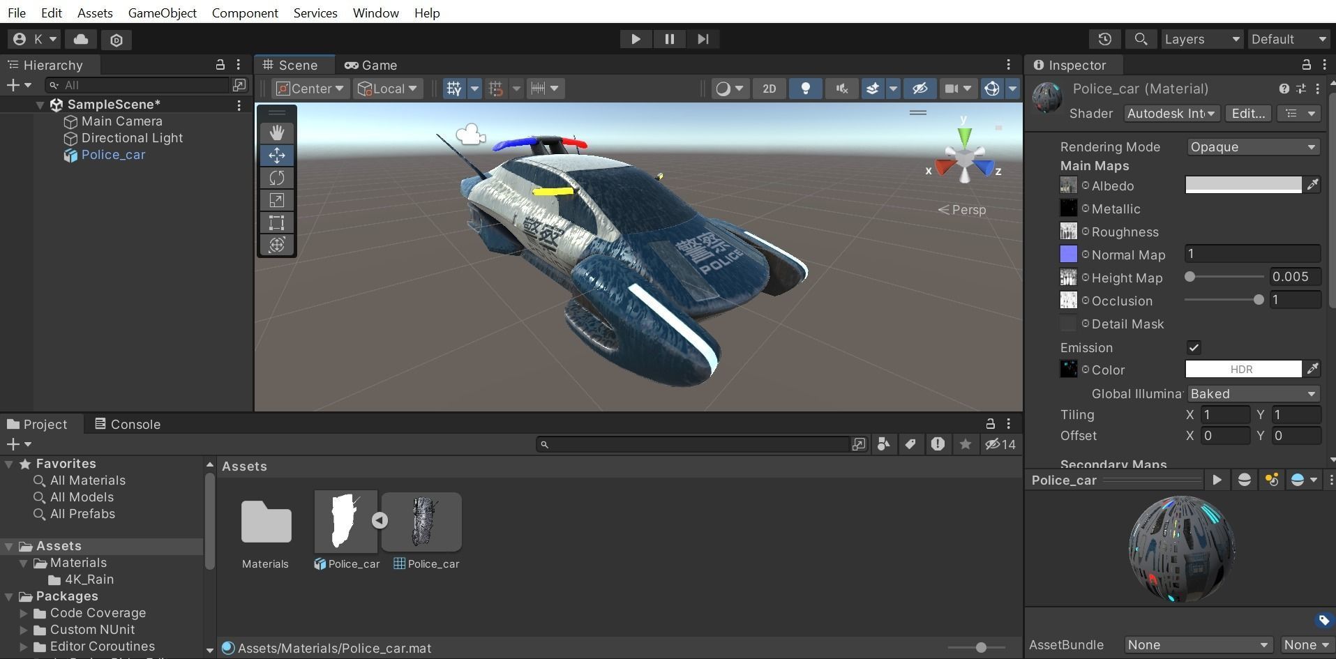 Futuristic police car Low-poly 3D model_24