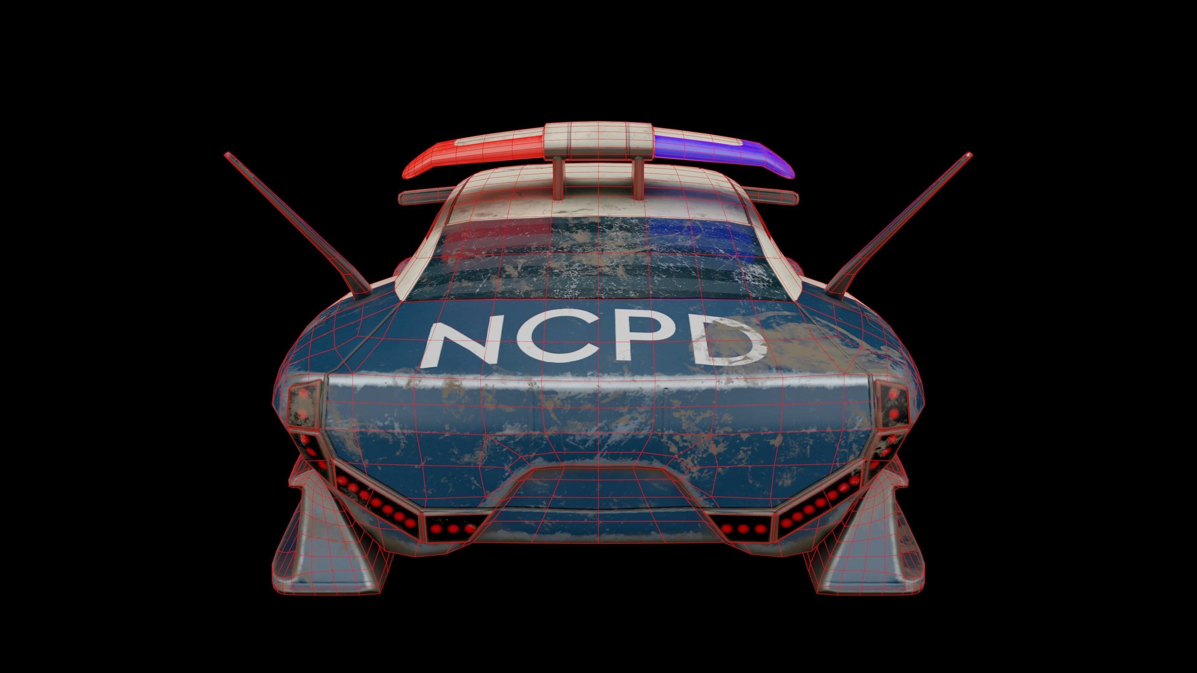 Futuristic police car Low-poly 3D model_20