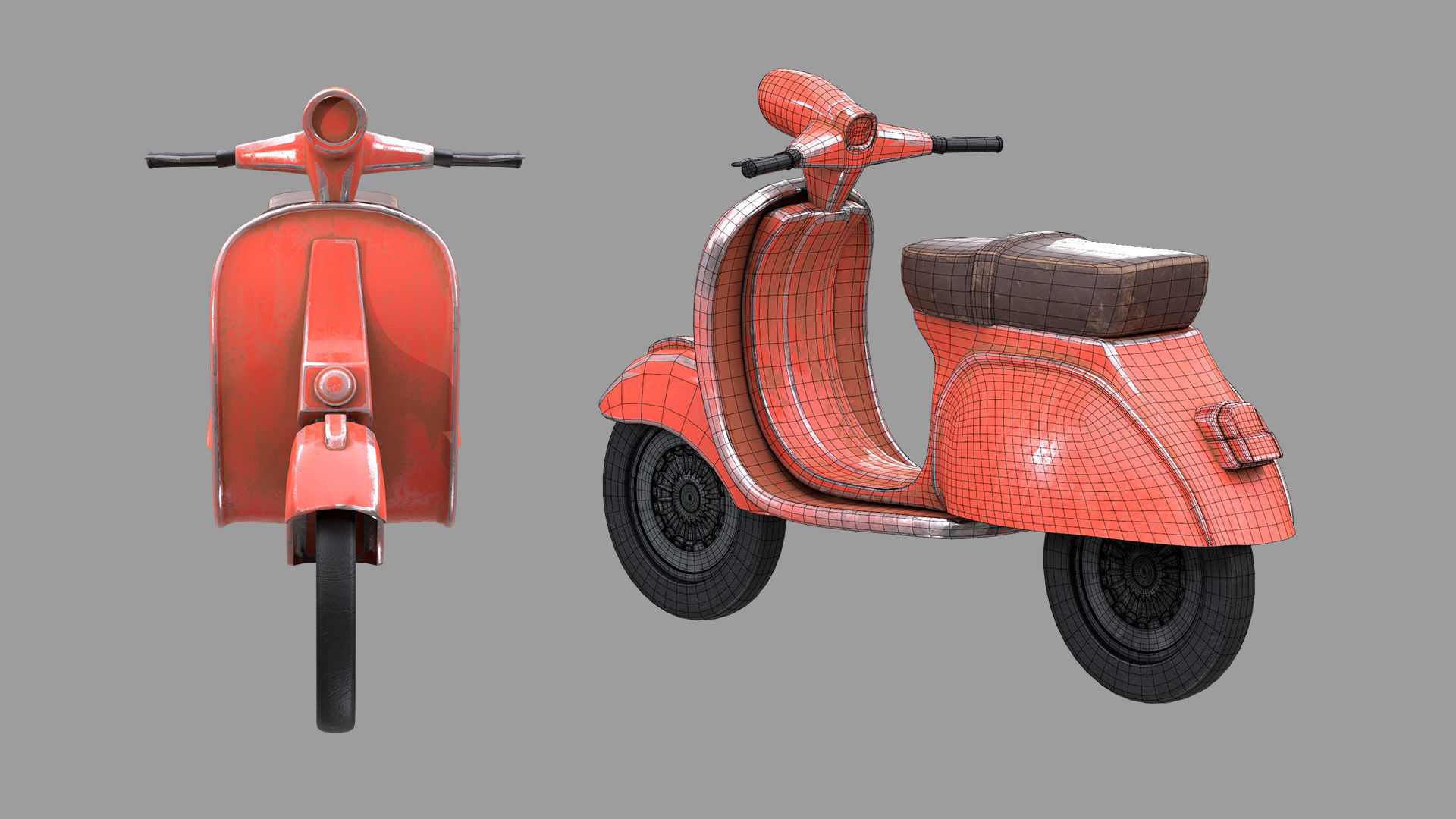 Scooter Low-poly 3D model_10