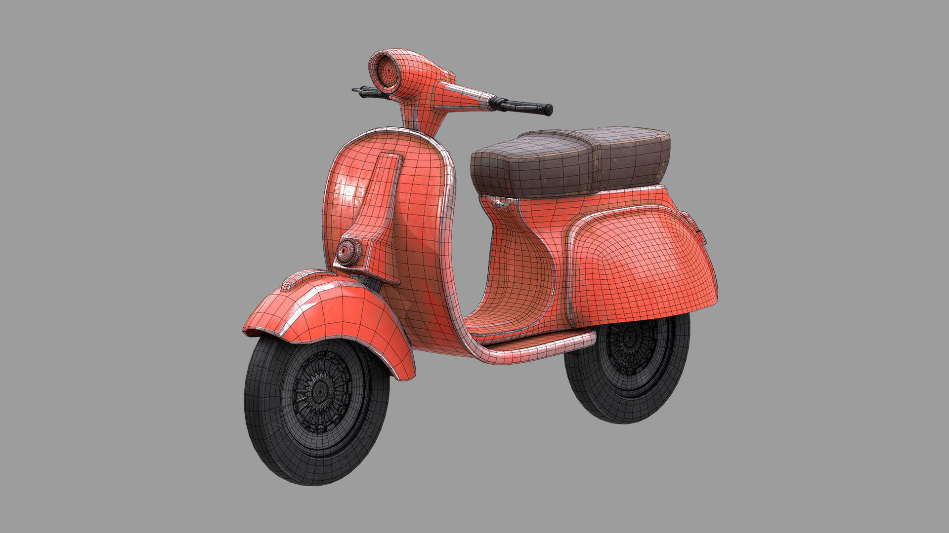 Scooter Low-poly 3D model_6