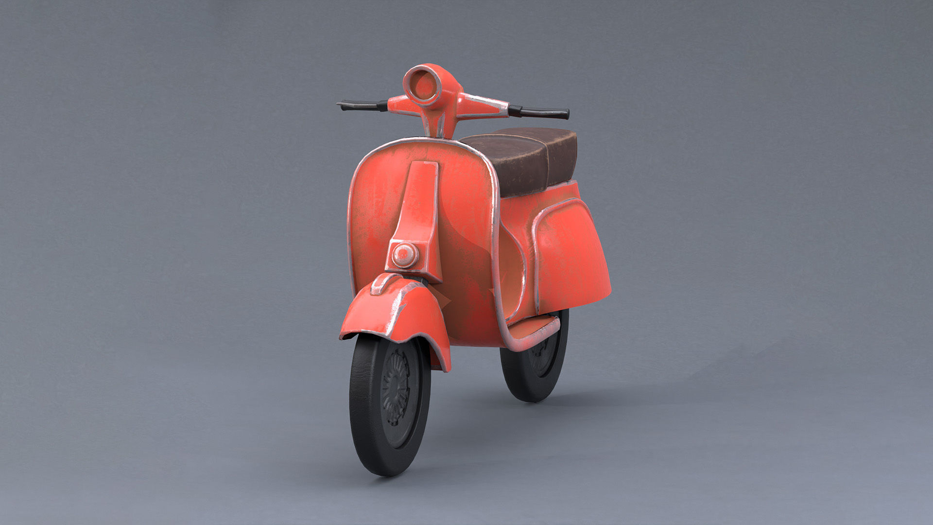 Scooter Low-poly 3D model_1