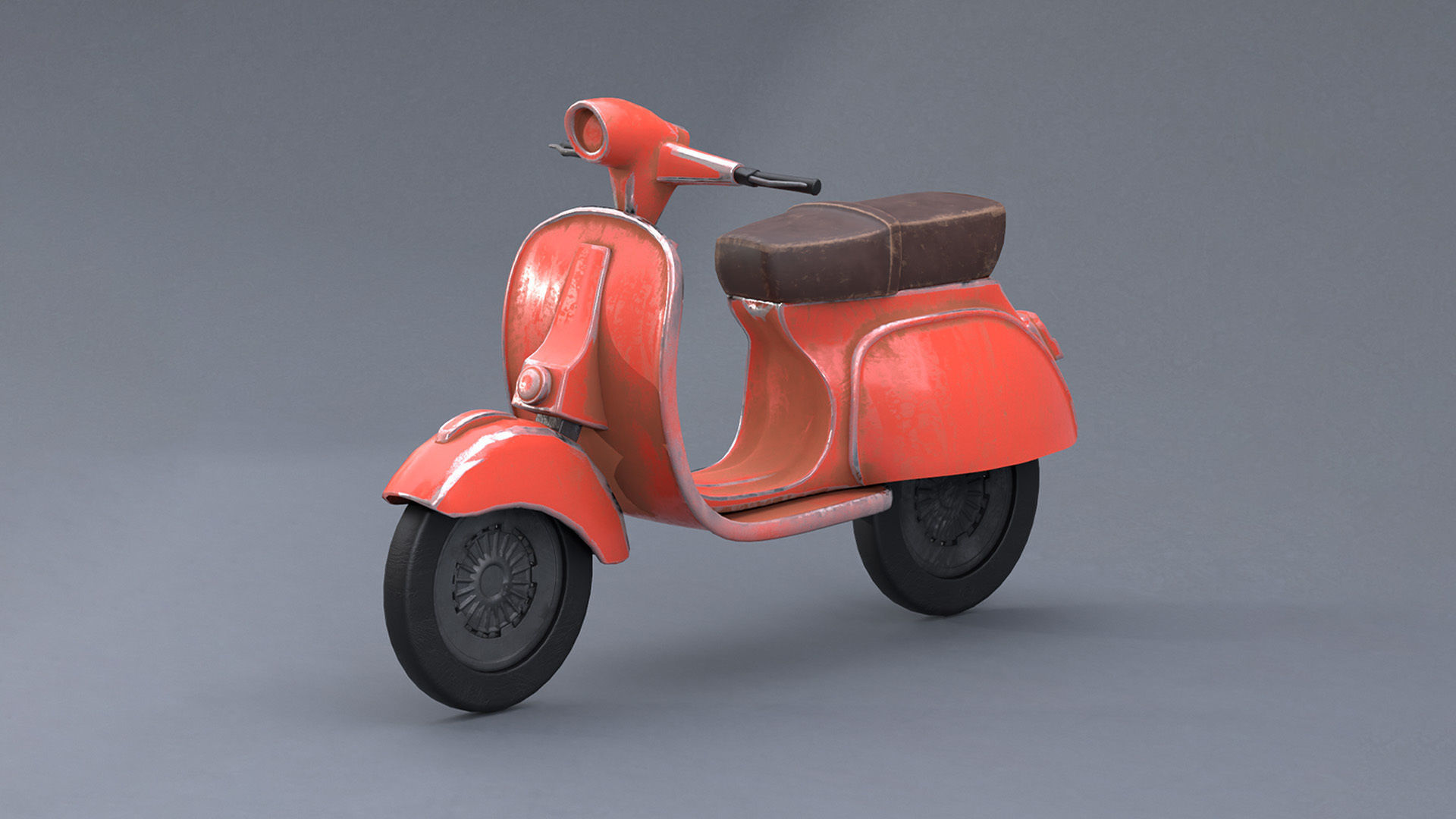 Scooter Low-poly 3D model_2