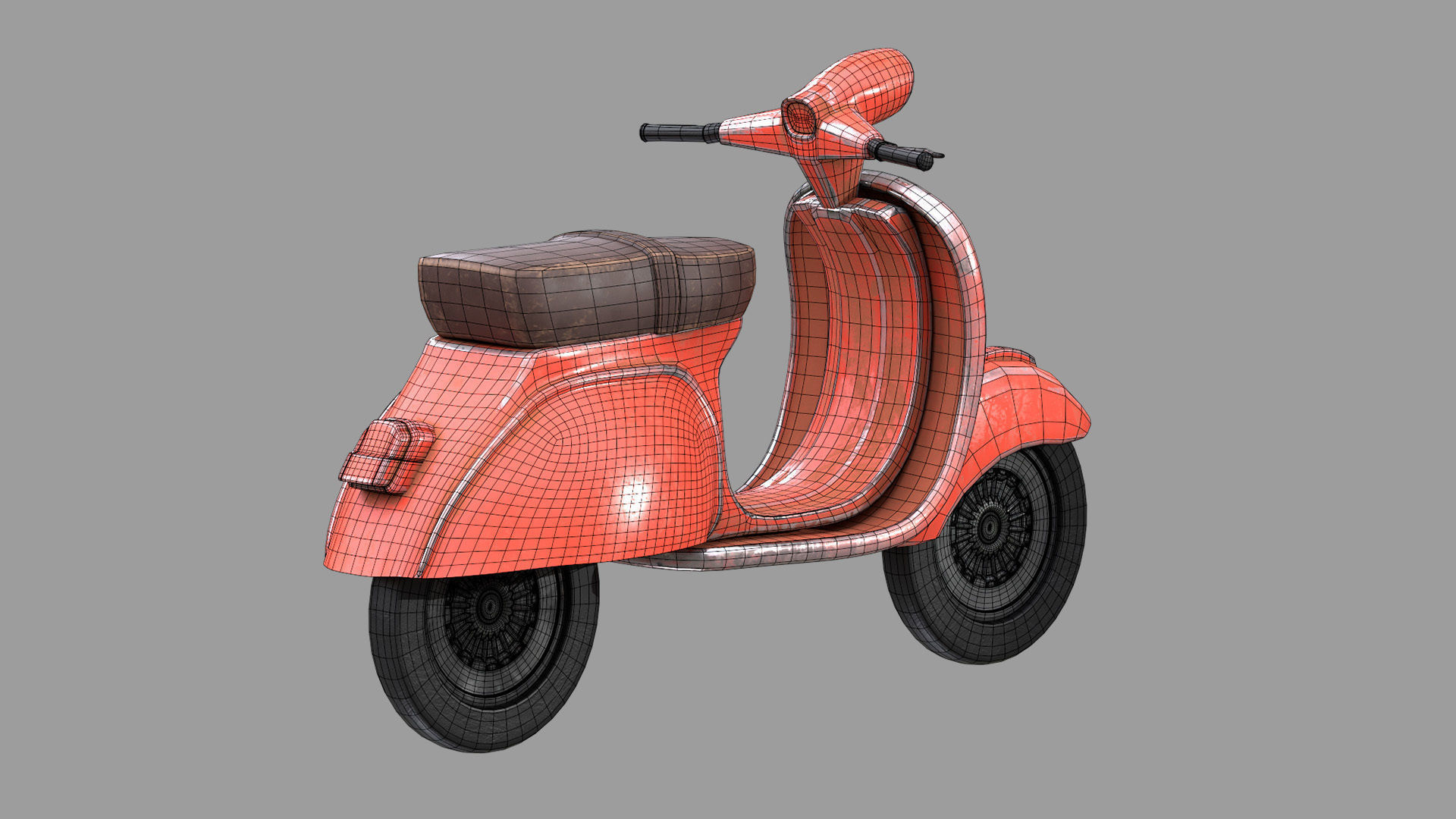 Scooter Low-poly 3D model_9