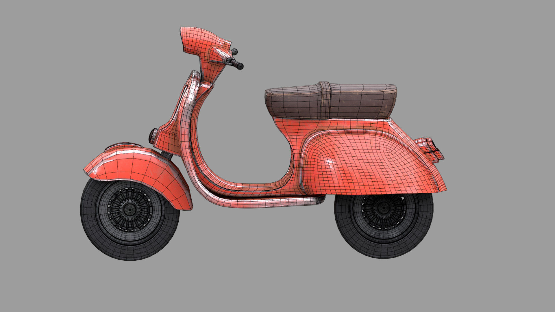 Scooter Low-poly 3D model_8