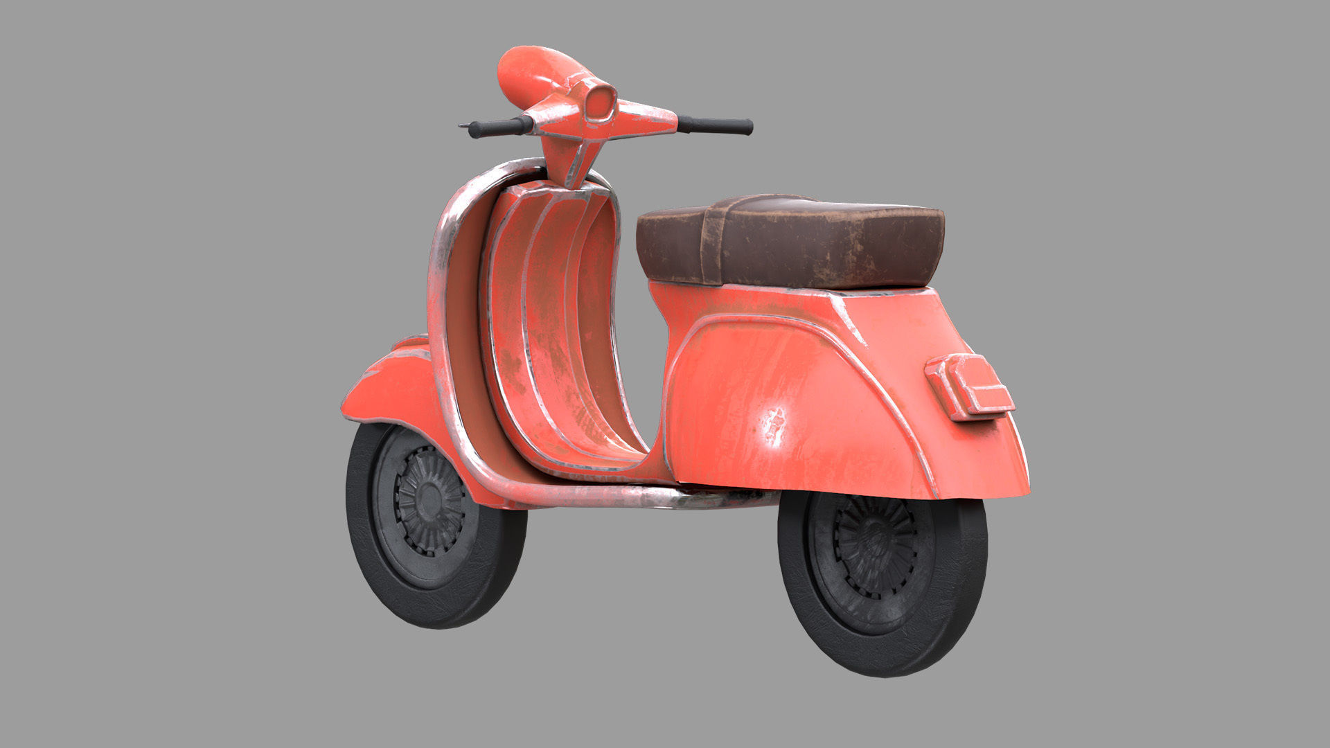 Scooter Low-poly 3D model_4