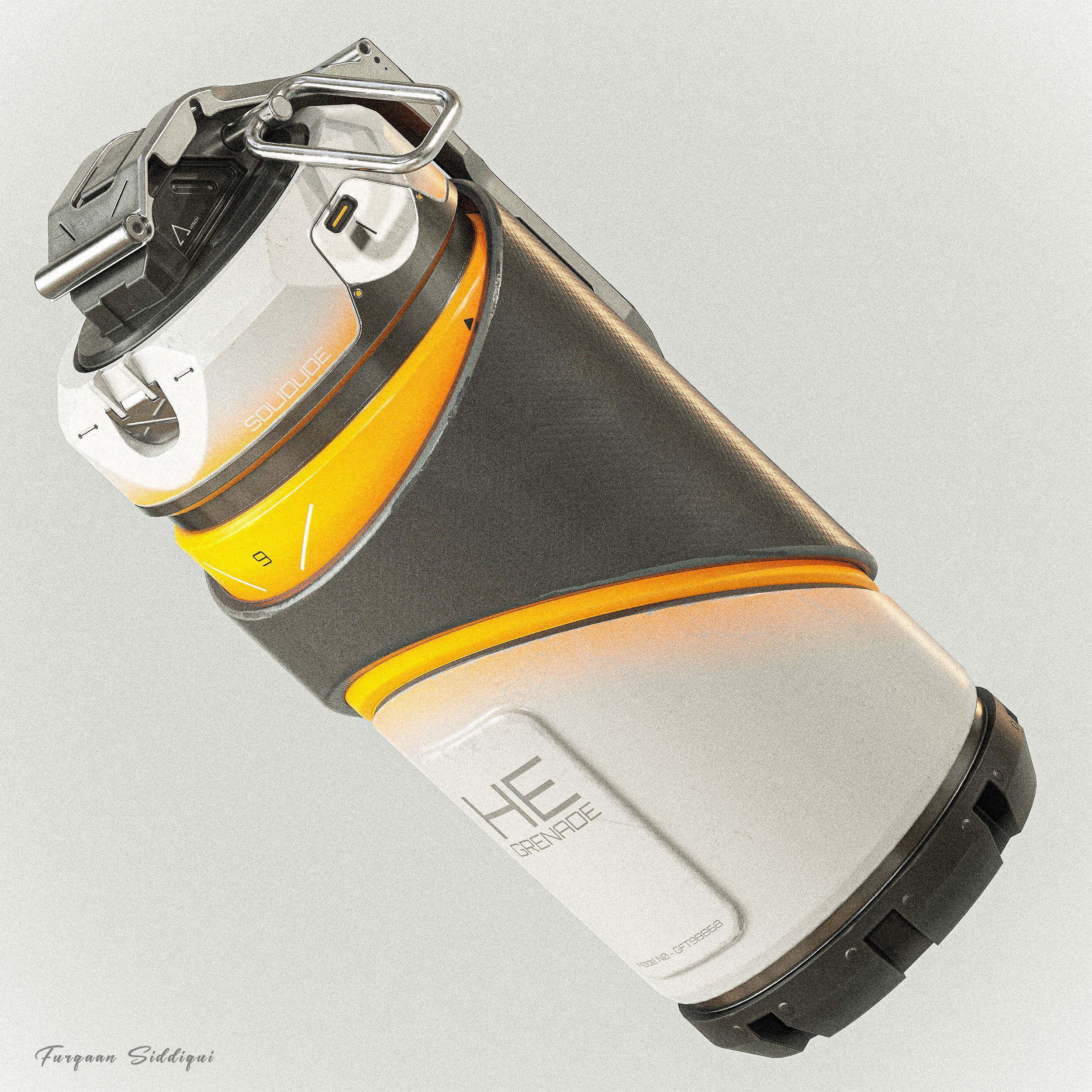 Sci-fi Grenade V9 PBR Low-poly 3D model_12