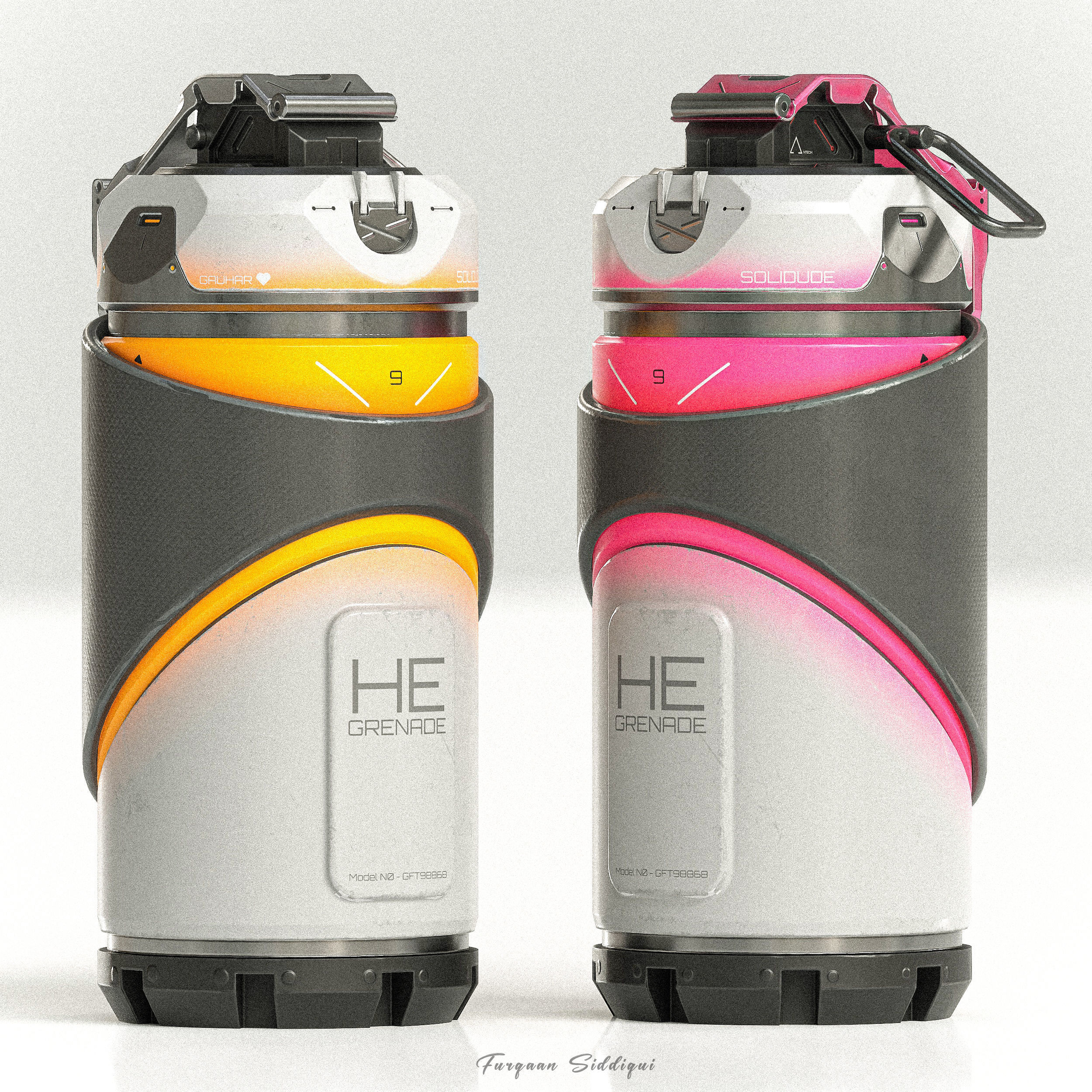 Sci-fi Grenade V9 PBR Low-poly 3D model_3