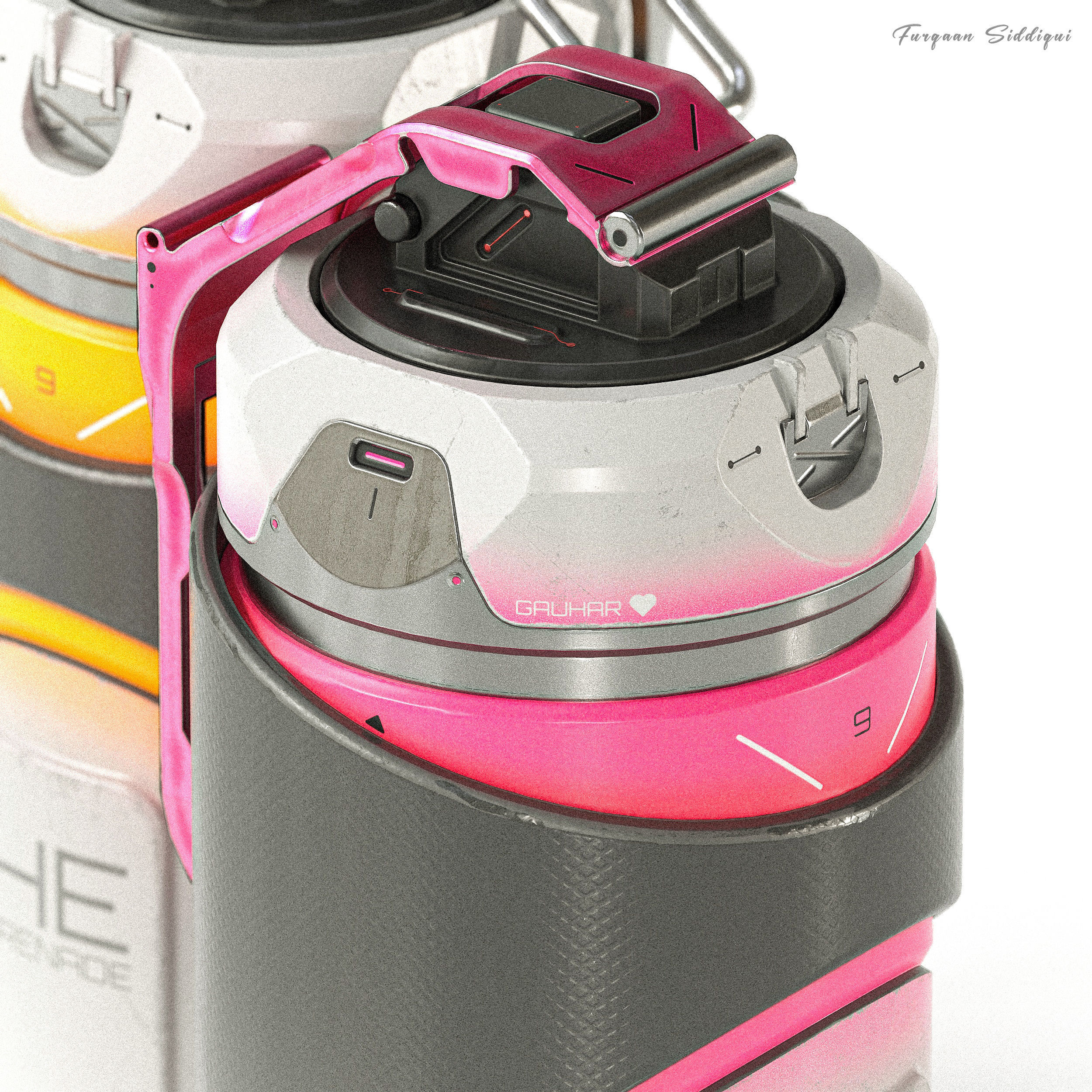 Sci-fi Grenade V9 PBR Low-poly 3D model_9