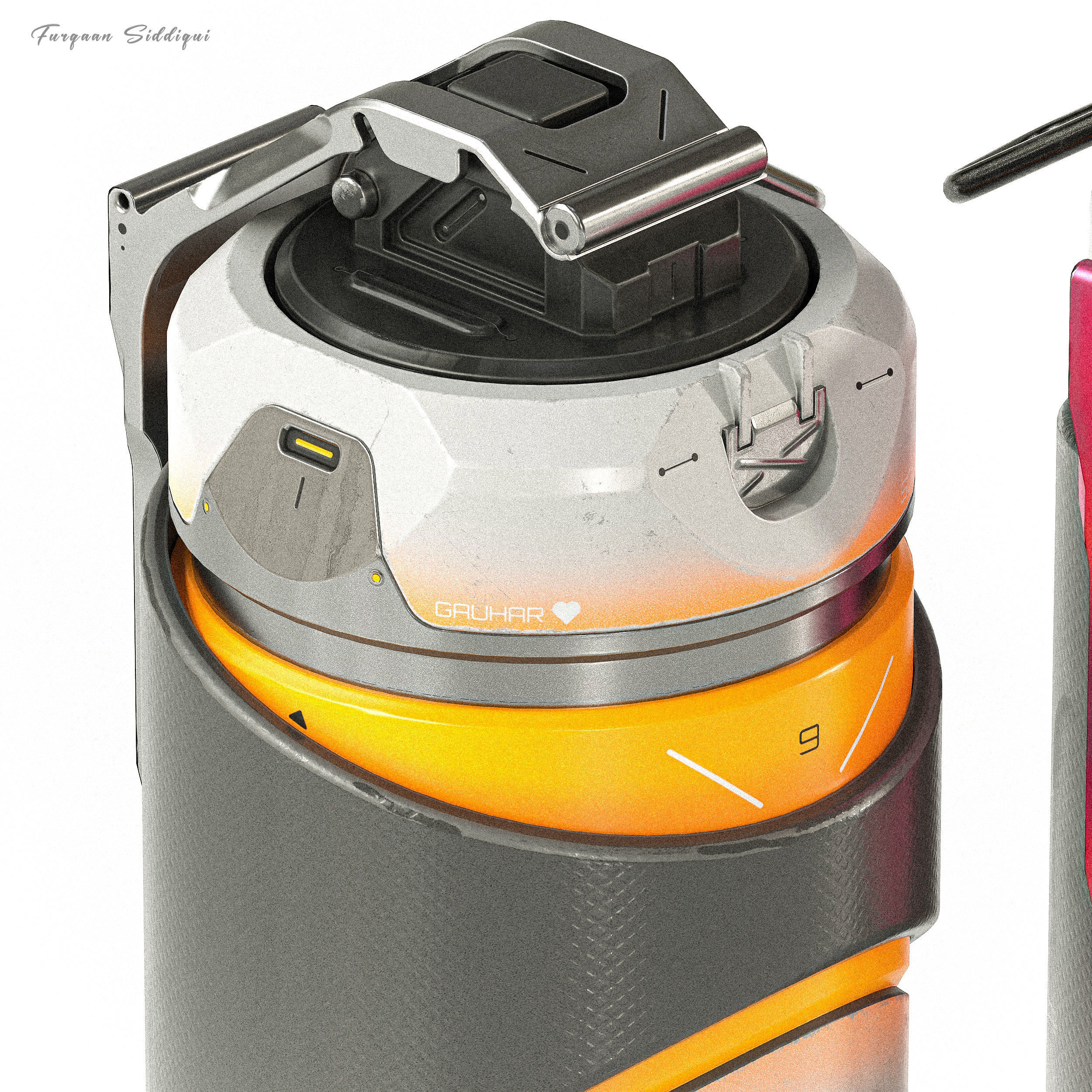 Sci-fi Grenade V9 PBR Low-poly 3D model_7