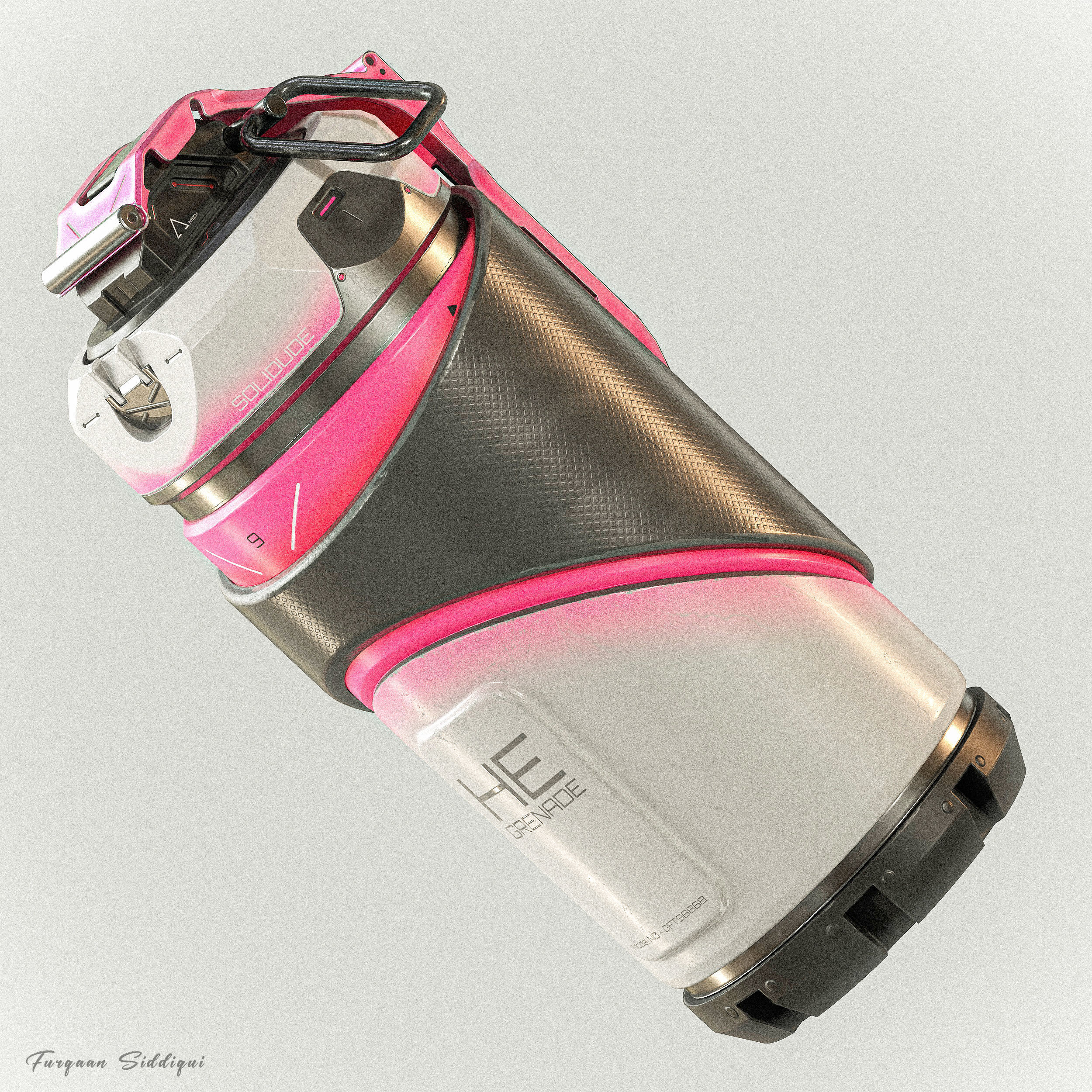 Sci-fi Grenade V9 PBR Low-poly 3D model_13