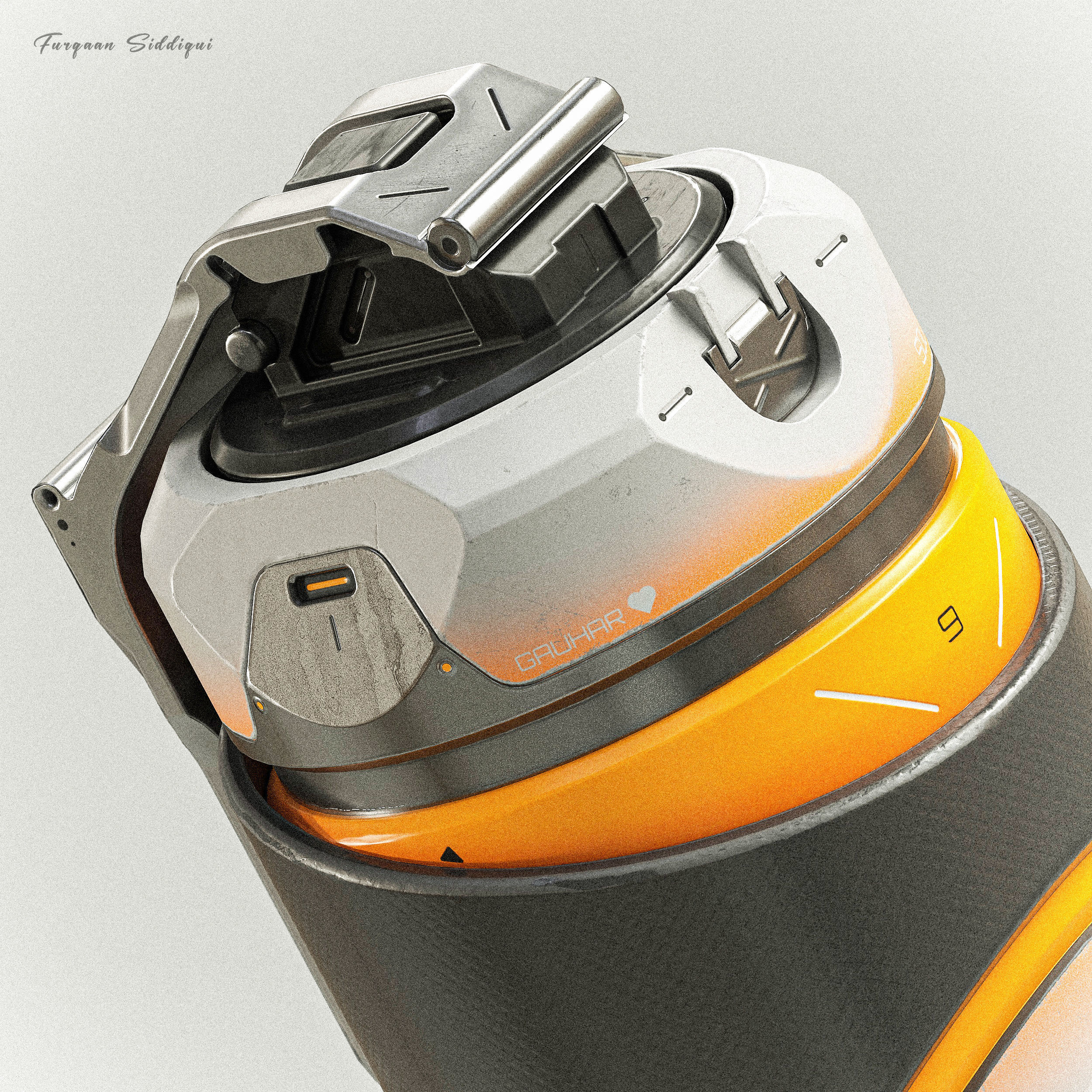 Sci-fi Grenade V9 PBR Low-poly 3D model_8