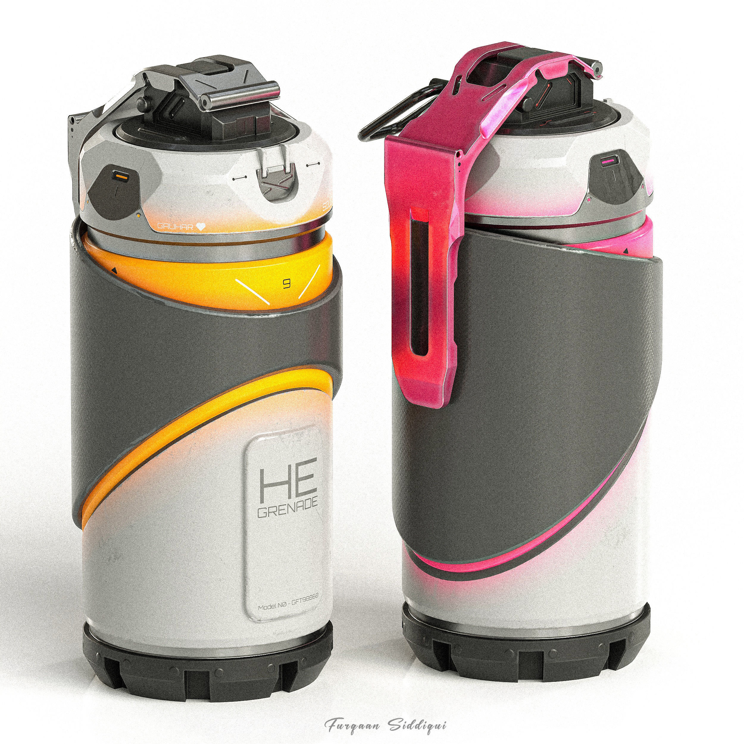 Sci-fi Grenade V9 PBR Low-poly 3D model_2