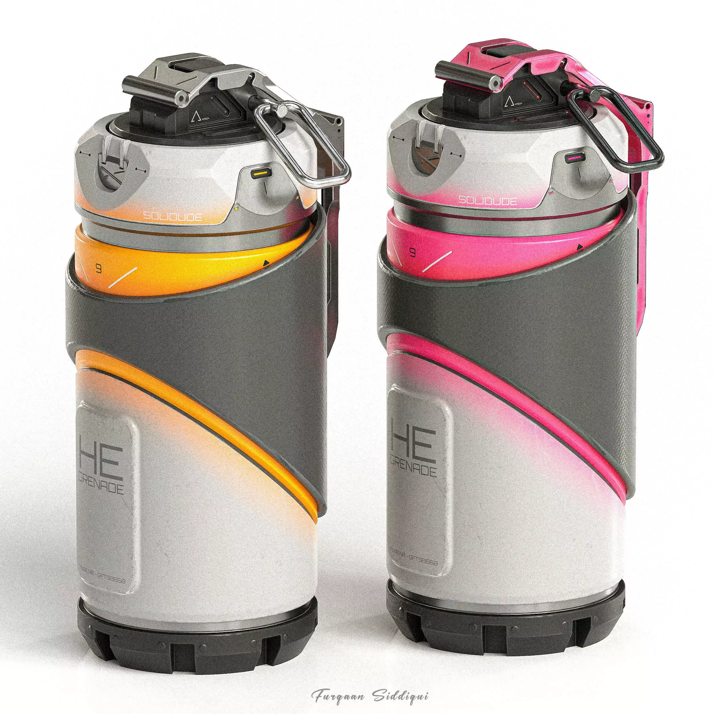 Sci-fi Grenade V9 PBR Low-poly 3D model_0