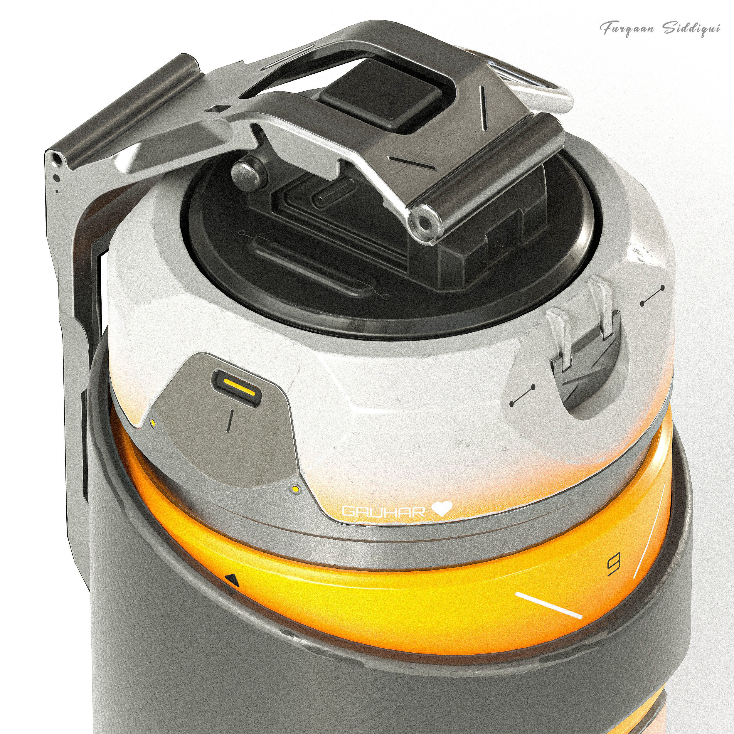 Sci-fi Grenade V9 PBR Low-poly 3D model_5