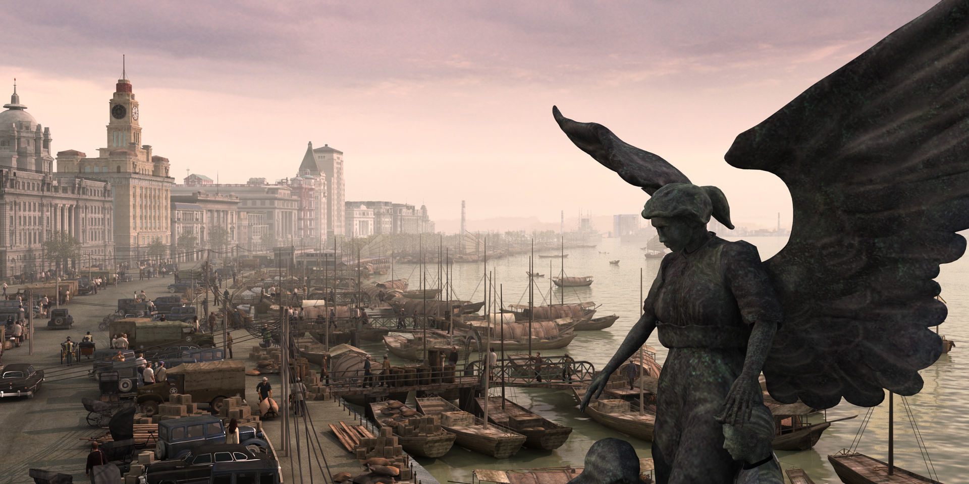 Old Shanghai Bund 3D model_1