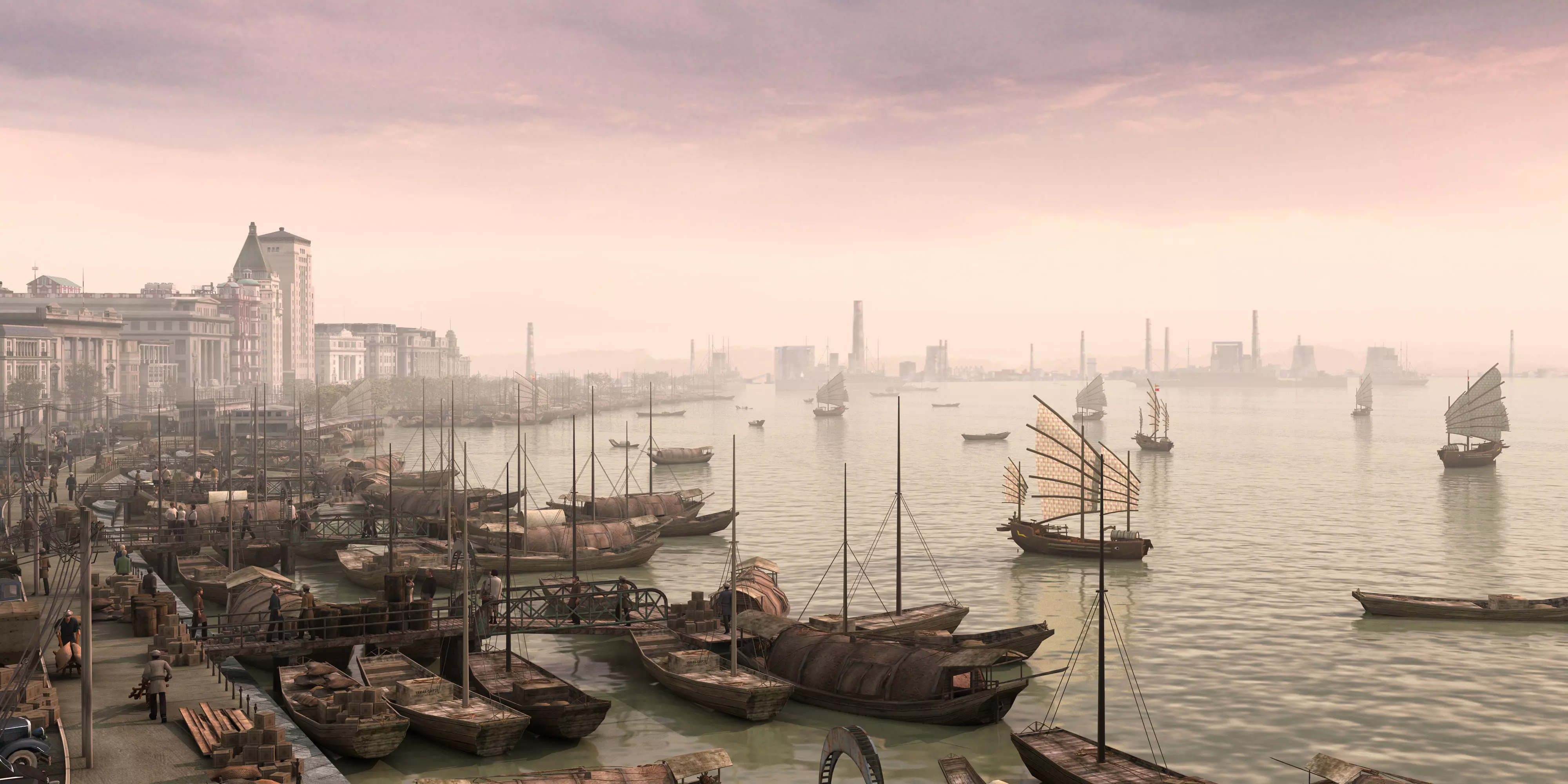 Old Shanghai Bund 3D model_0