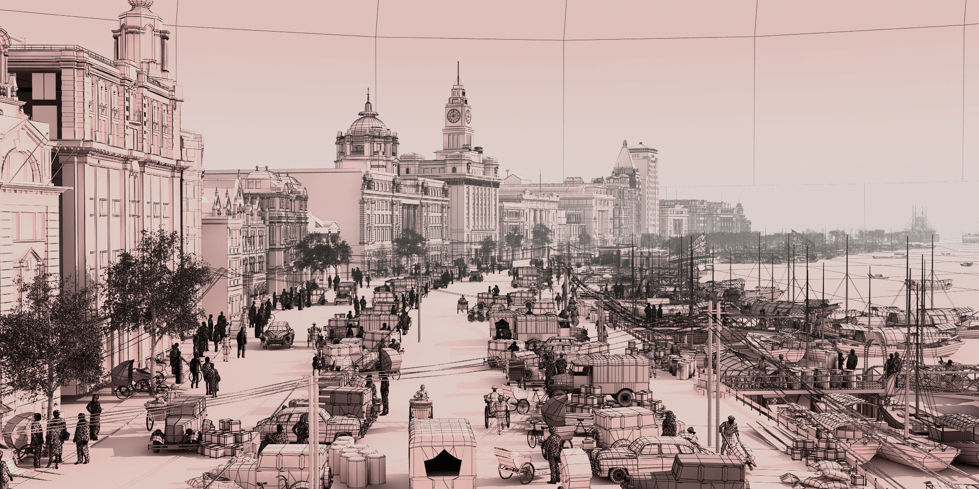 Old Shanghai Bund 3D model_6