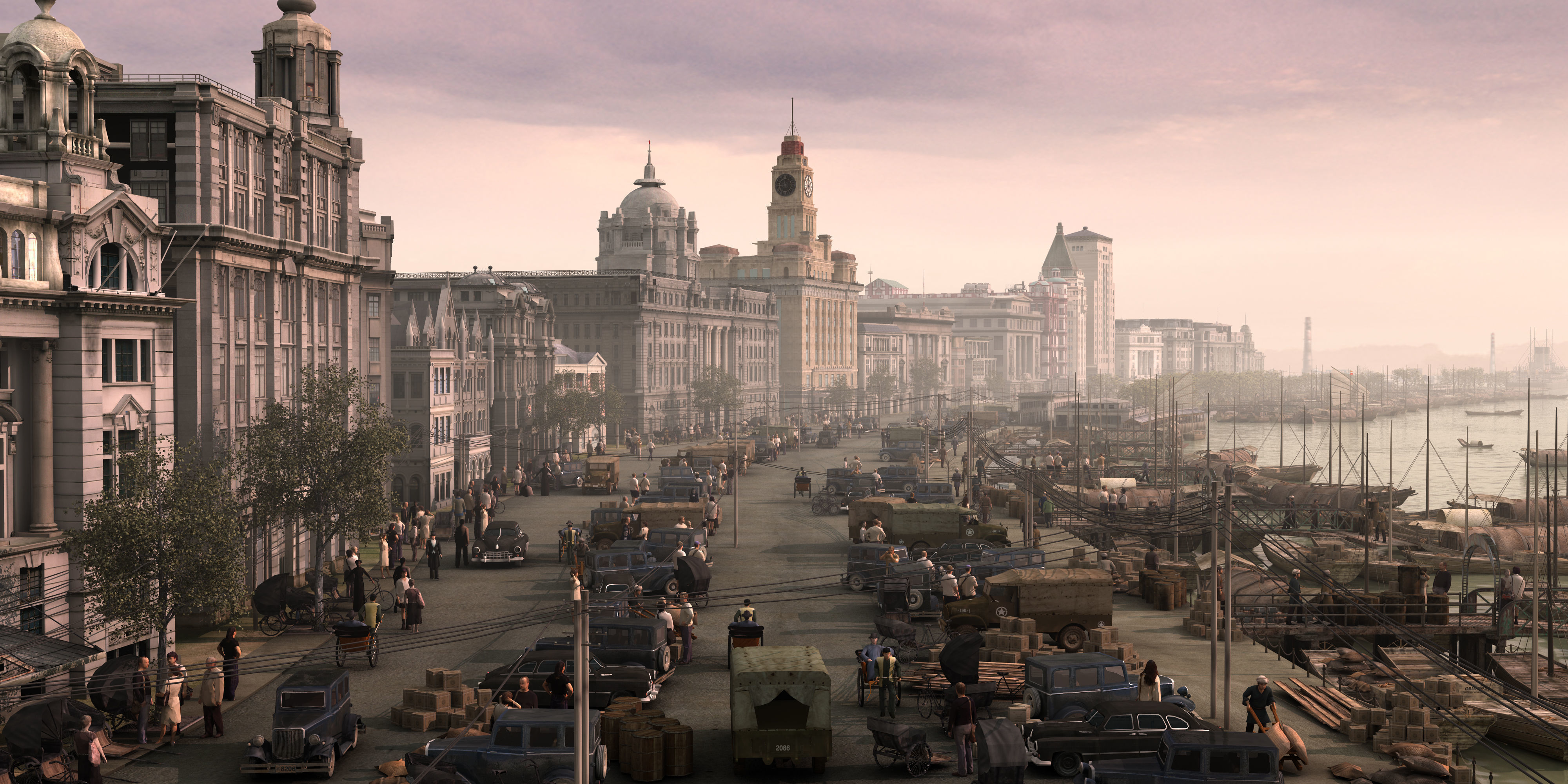 Old Shanghai Bund 3D model_7