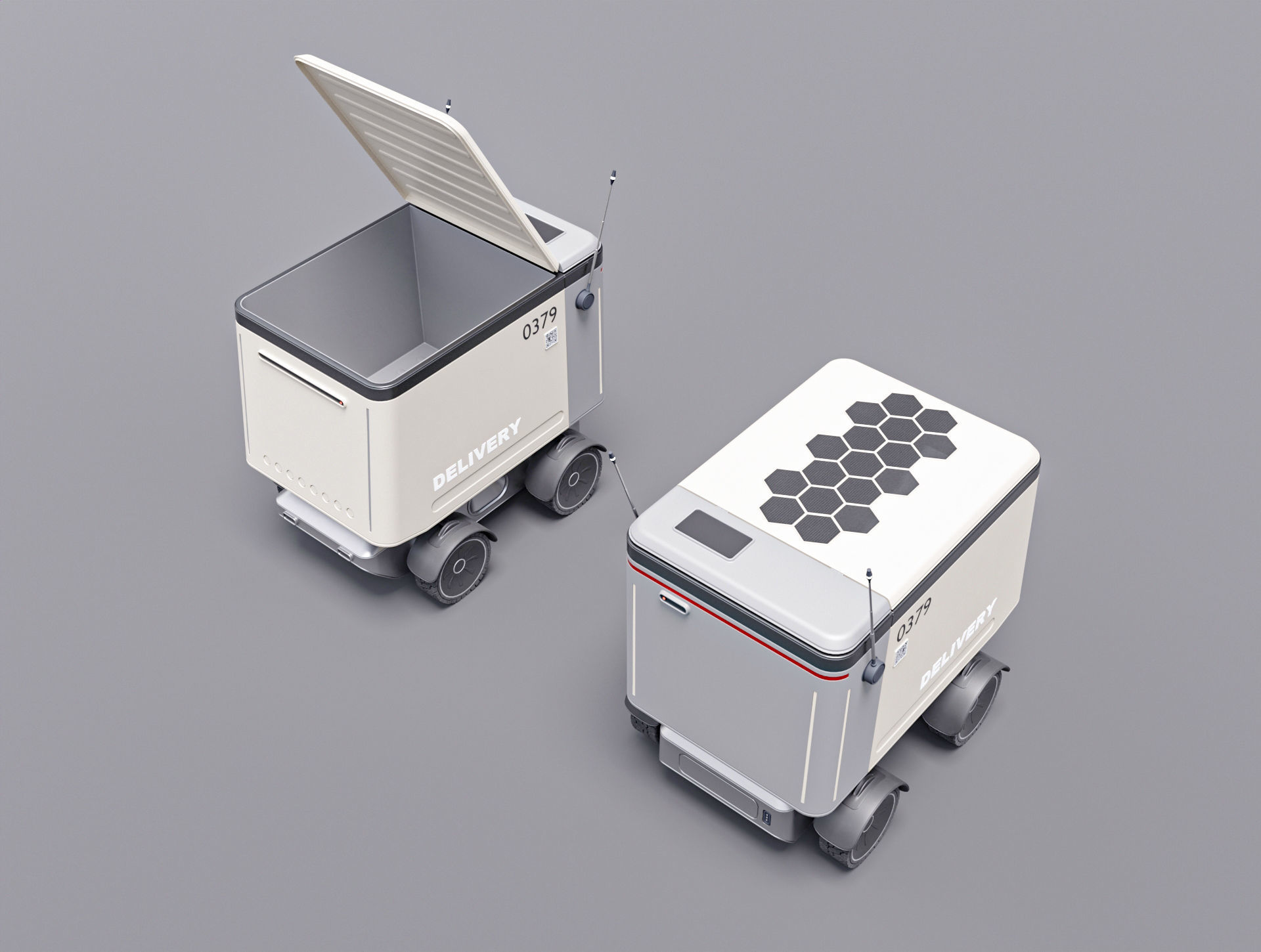 Delivery Robot V01 Low-poly 3D model_9