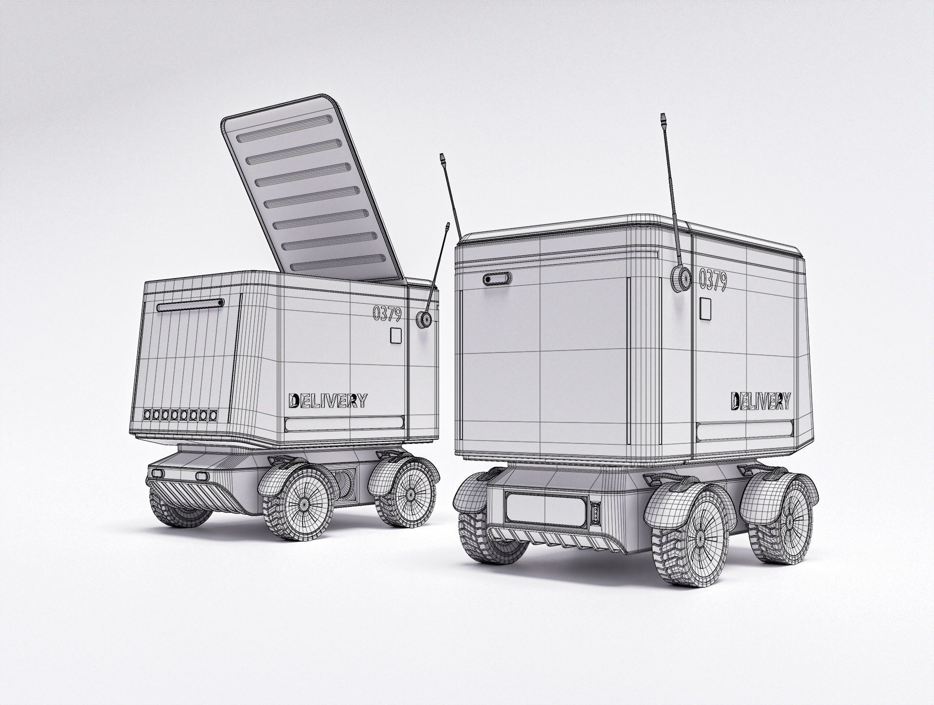 Delivery Robot V01 Low-poly 3D model_3