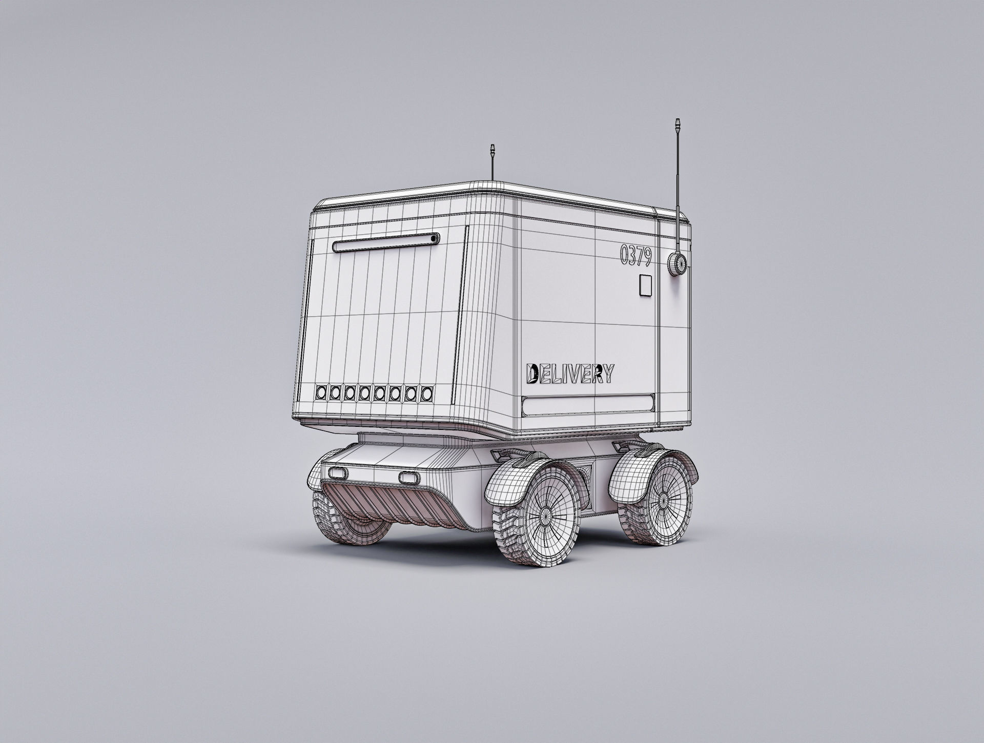 Delivery Robot V01 Low-poly 3D model_7