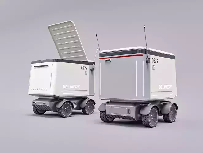 Delivery Robot V01 Low-poly 3D model