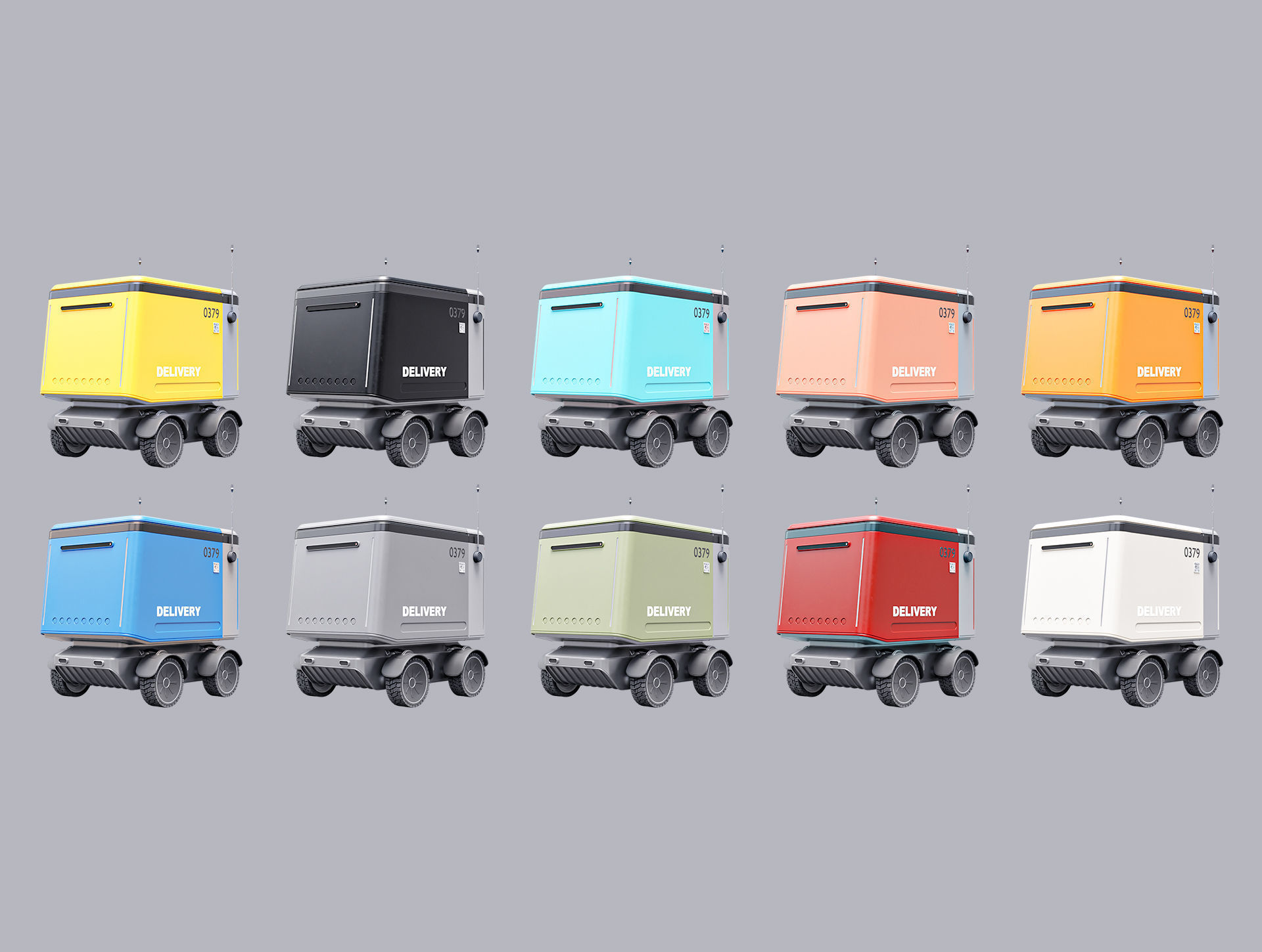 Delivery Robot V01 Low-poly 3D model_4