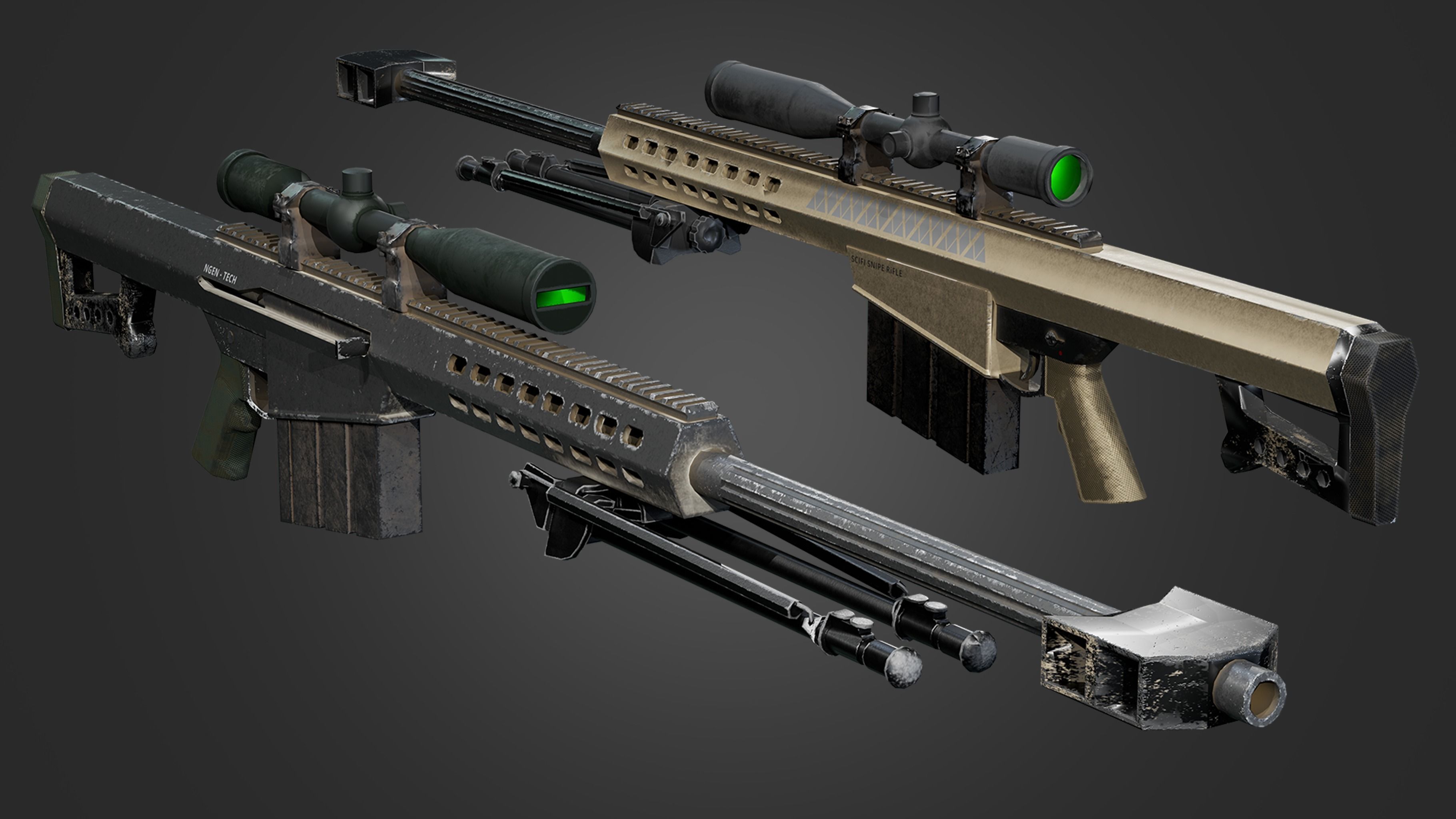 Weapons Pack 4 Low-poly 3D model_2