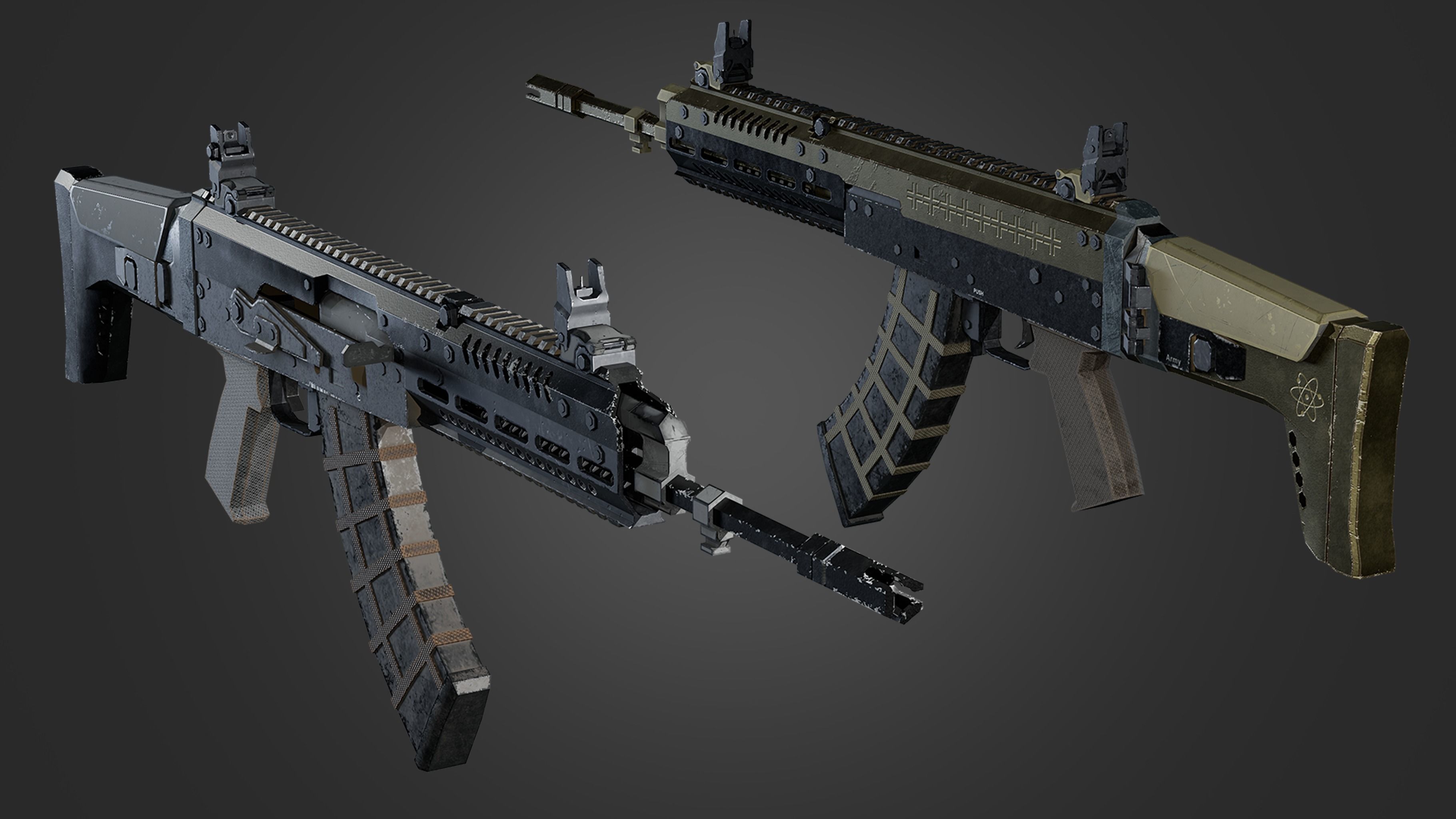 Weapons Pack 4 Low-poly 3D model_1