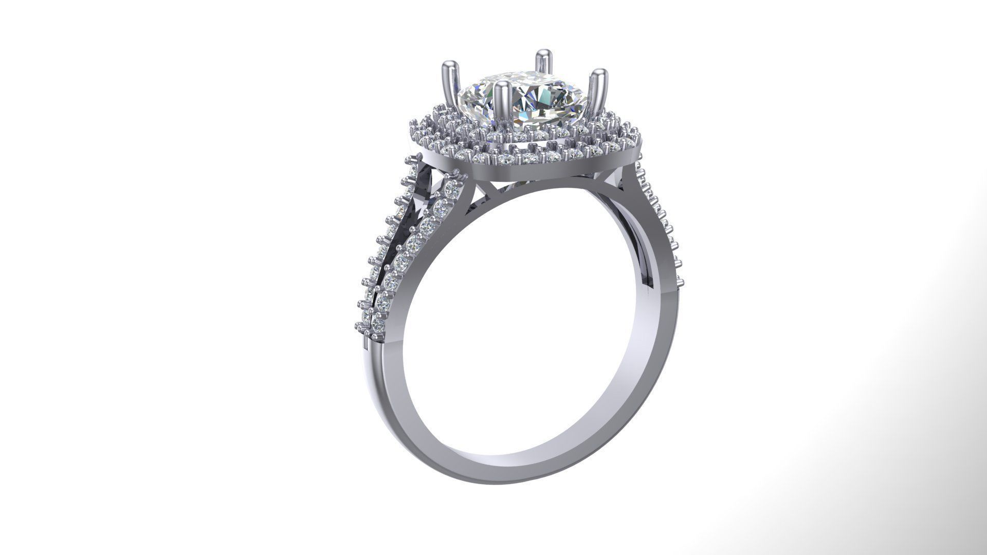 engagement ring diamond ring 3d model 3D print model_5