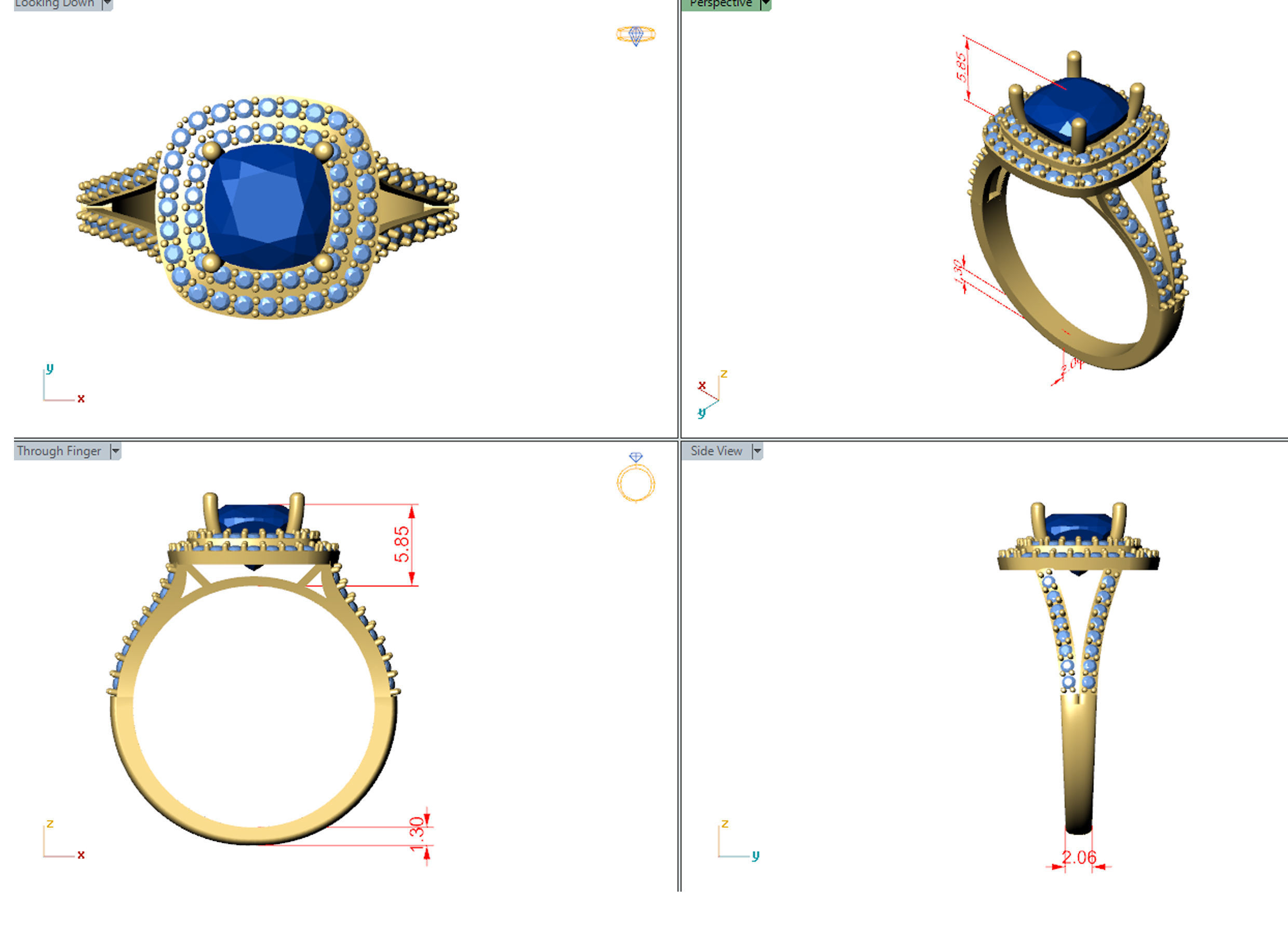 engagement ring diamond ring 3d model 3D print model_3