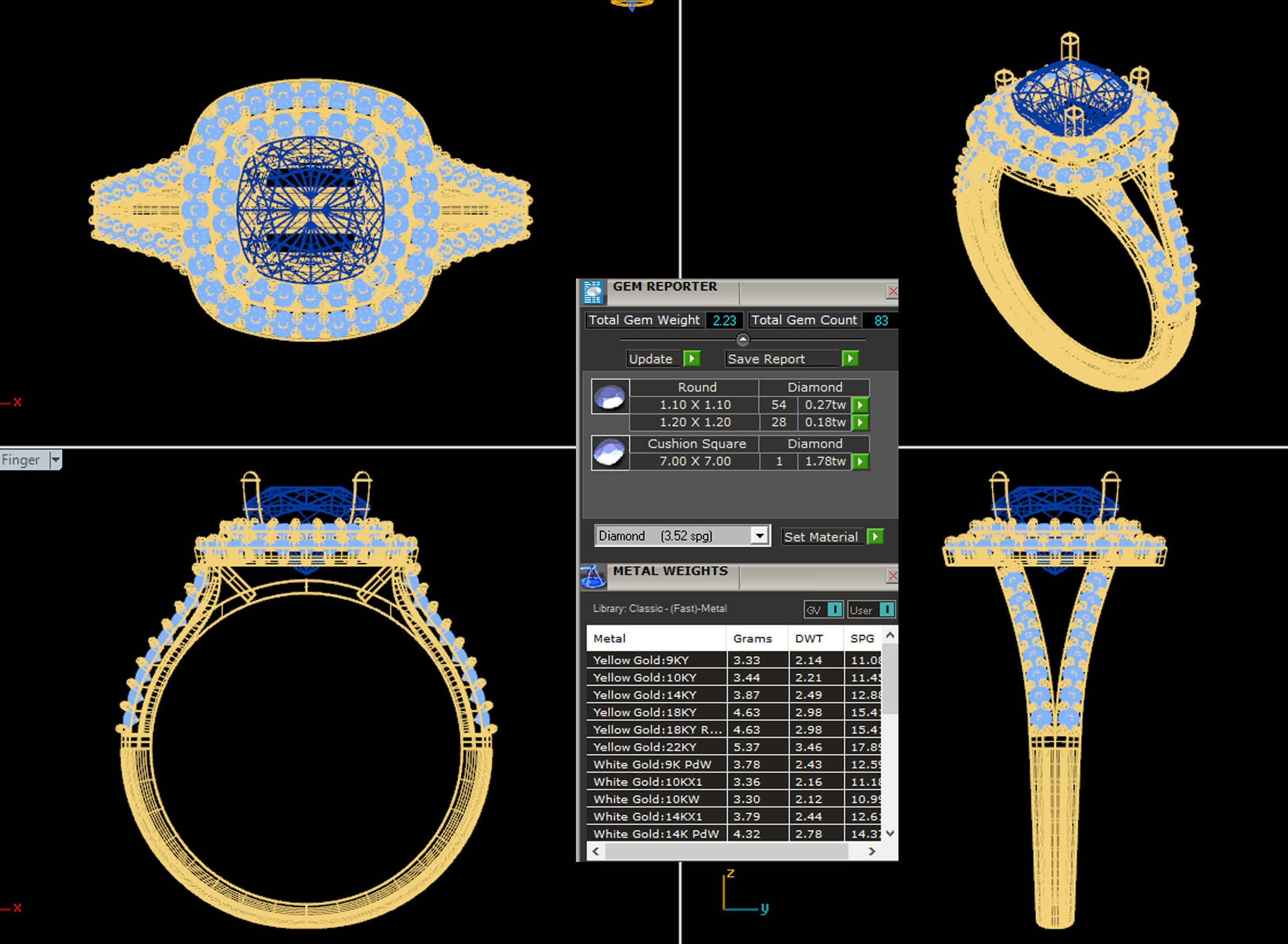 engagement ring diamond ring 3d model 3D print model_4