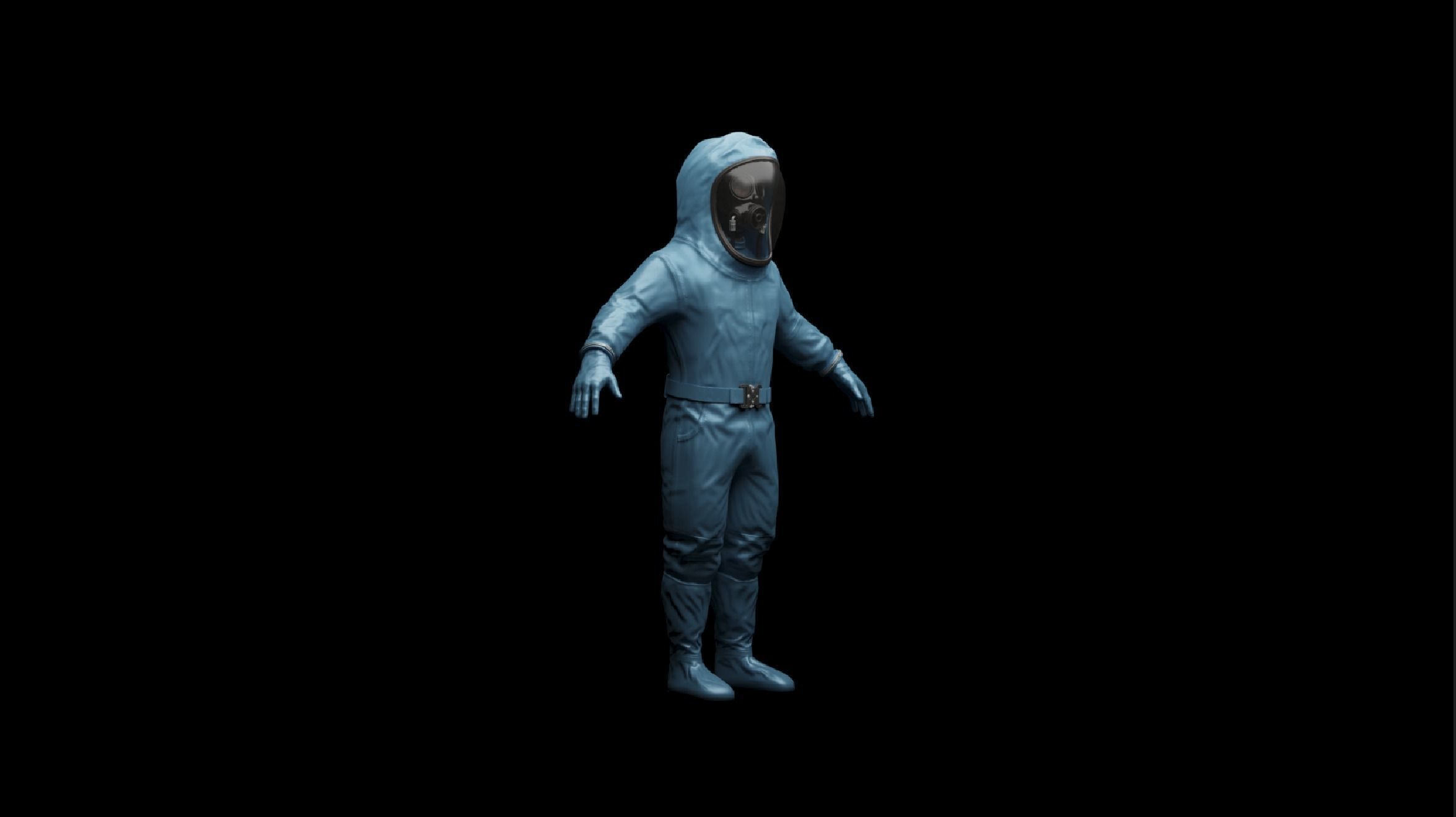 Hazmat Suit Rig Low-poly 3D model_3