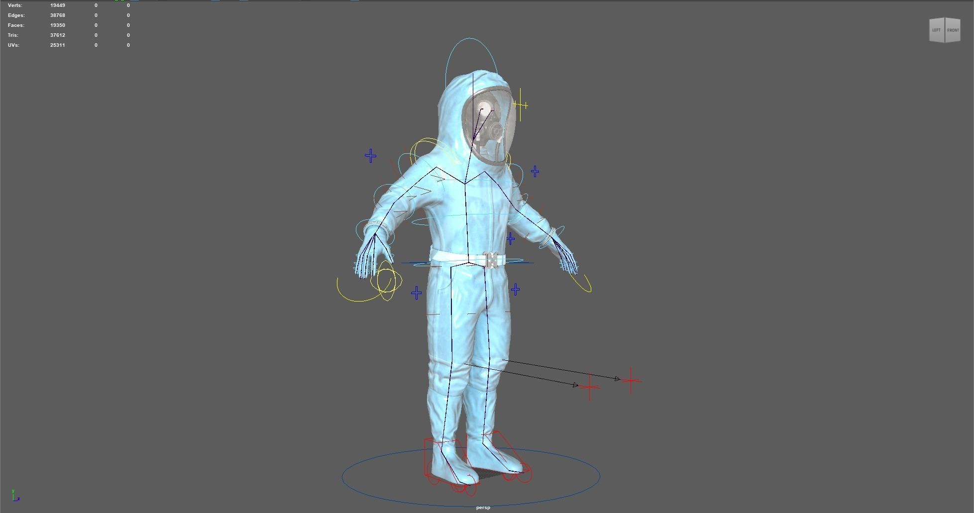 Hazmat Suit Rig Low-poly 3D model_4