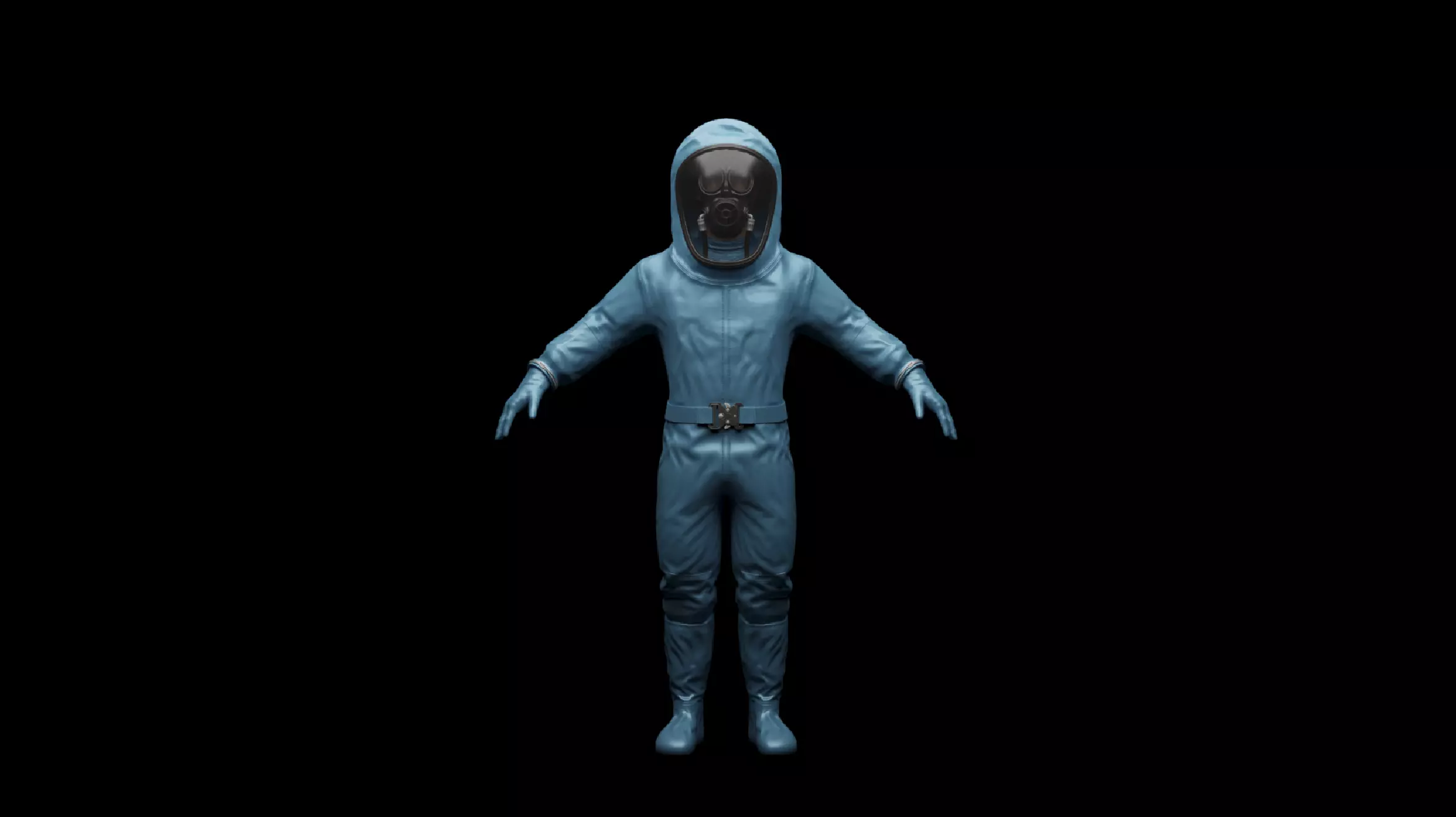 Hazmat Suit Rig Low-poly 3D model_0