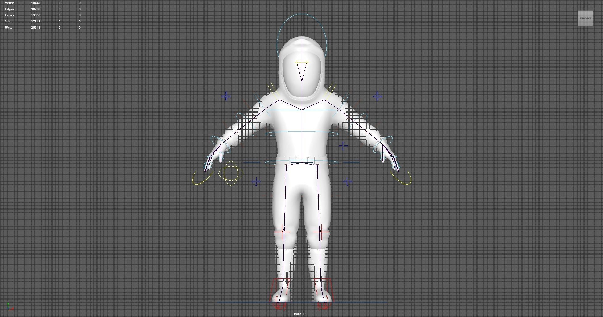Hazmat Suit Rig Low-poly 3D model_2