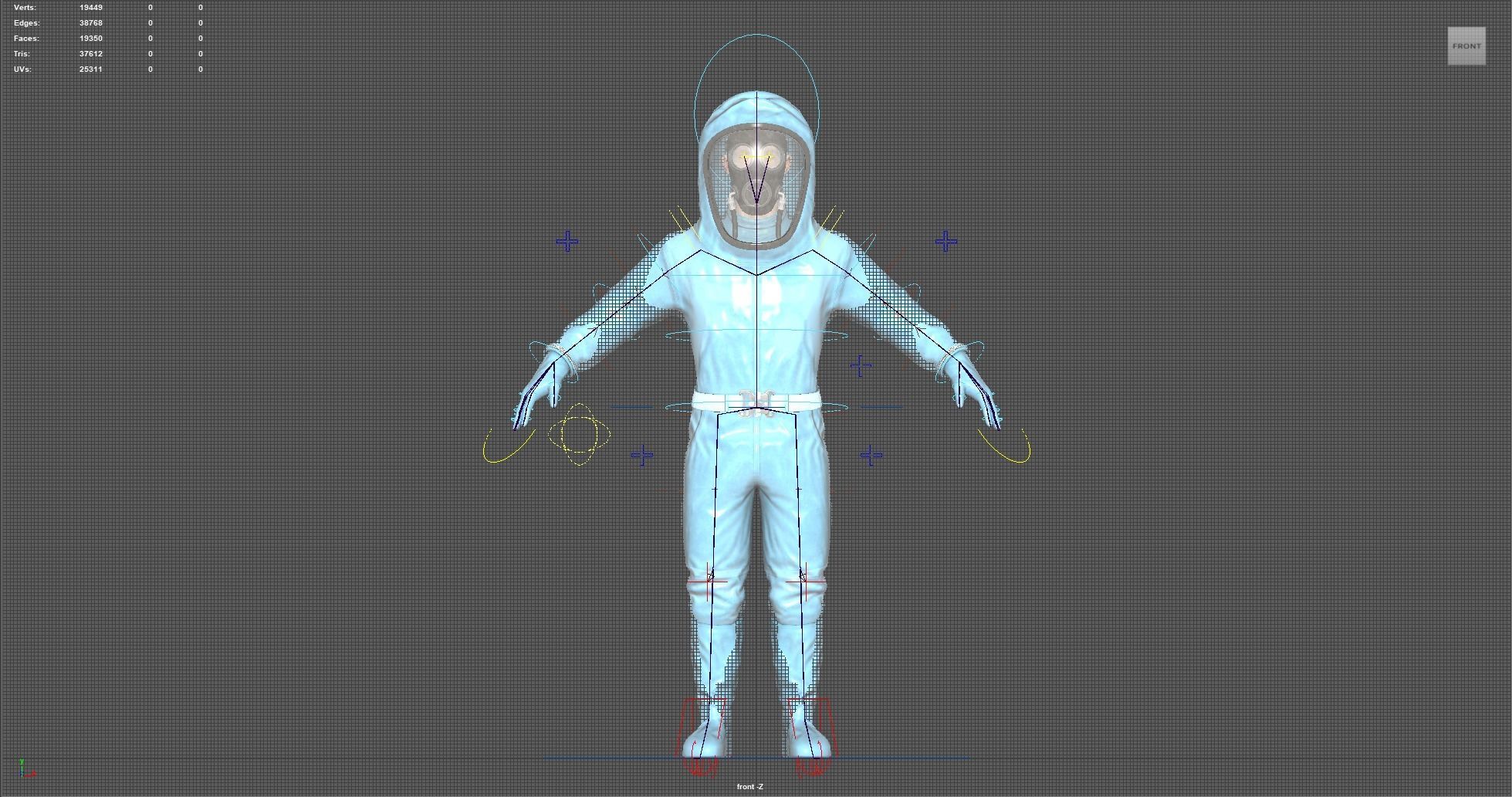 Hazmat Suit Rig Low-poly 3D model_1