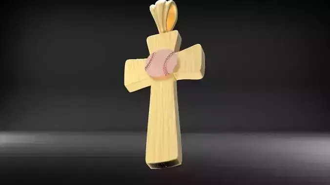 Baseball Cross Pendant Necklace Charm Sports Jewelry 3D print model