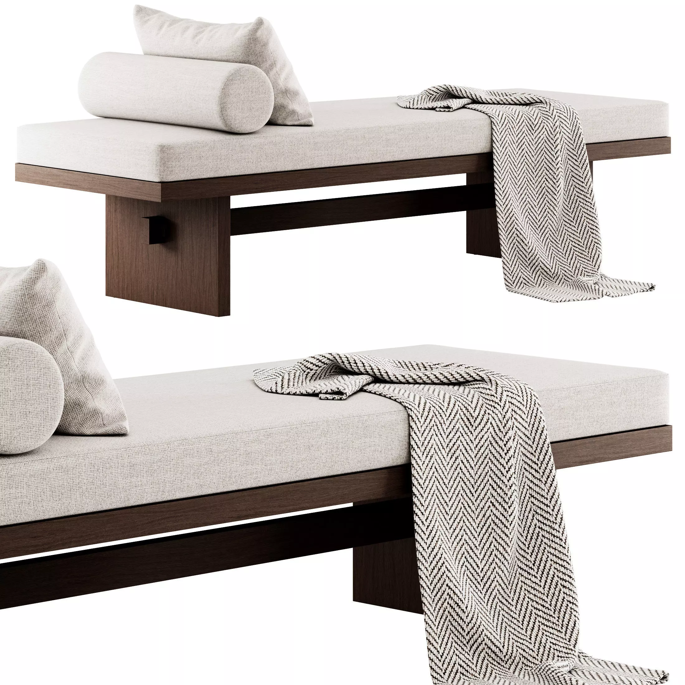 Kama Daybed and Lounge Chair by Ananas Design Crafts  3D model_0