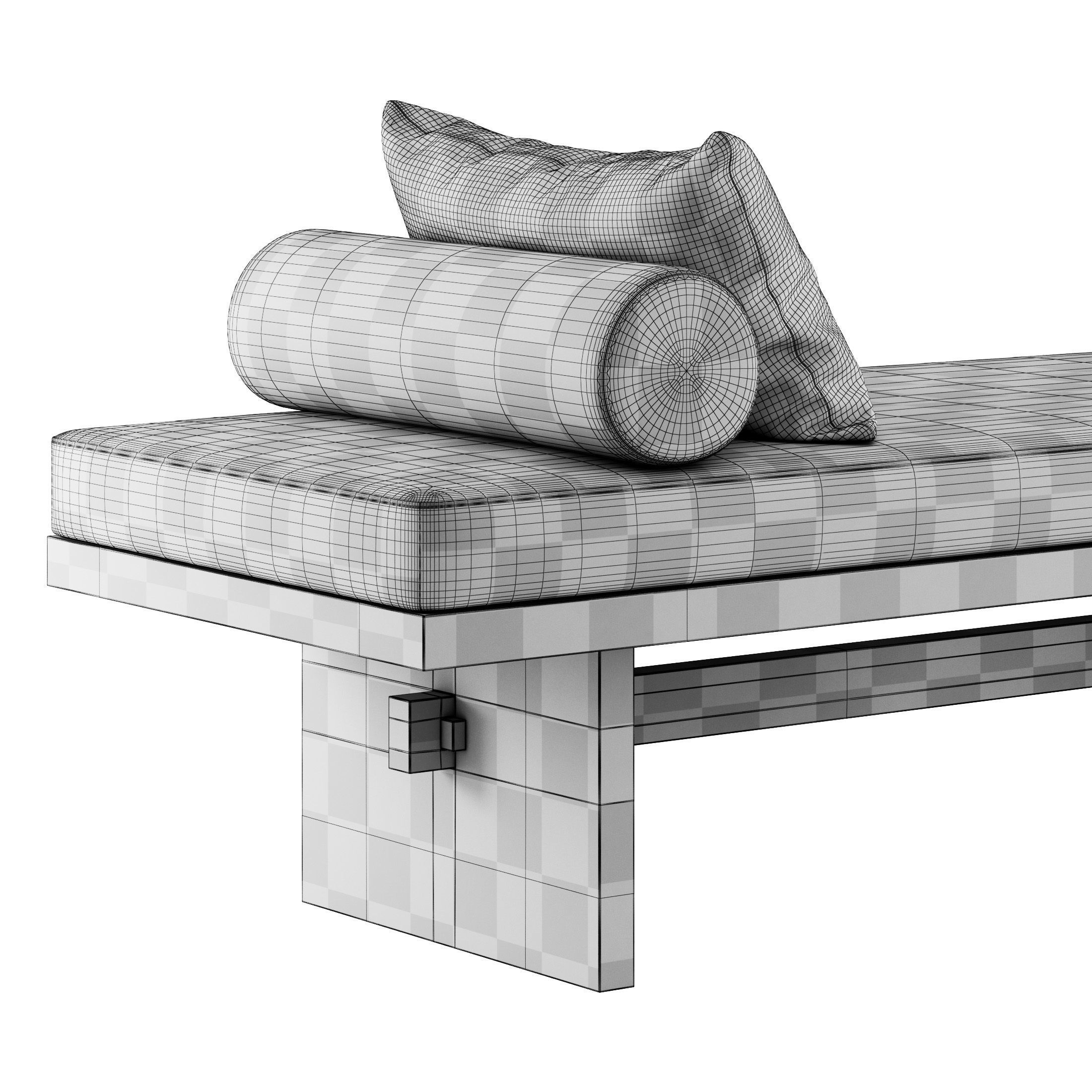 Kama Daybed and Lounge Chair by Ananas Design Crafts  3D model_4