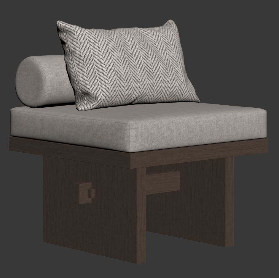 Kama Daybed and Lounge Chair by Ananas Design Crafts  3D model_18