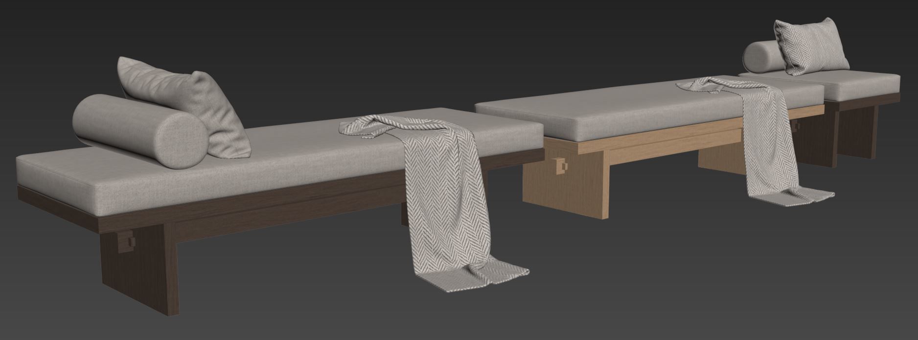 Kama Daybed and Lounge Chair by Ananas Design Crafts  3D model_9