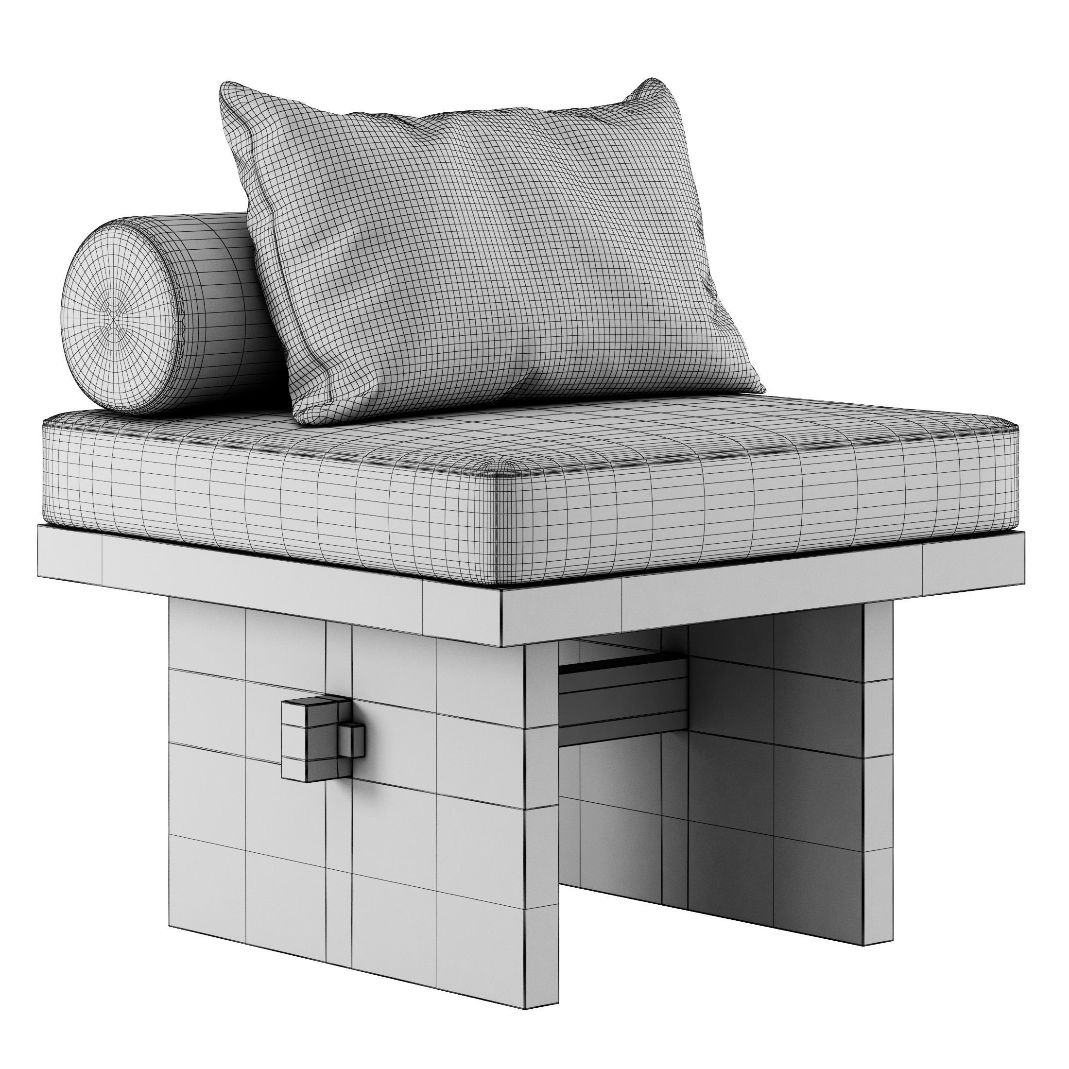 Kama Daybed and Lounge Chair by Ananas Design Crafts  3D model_16