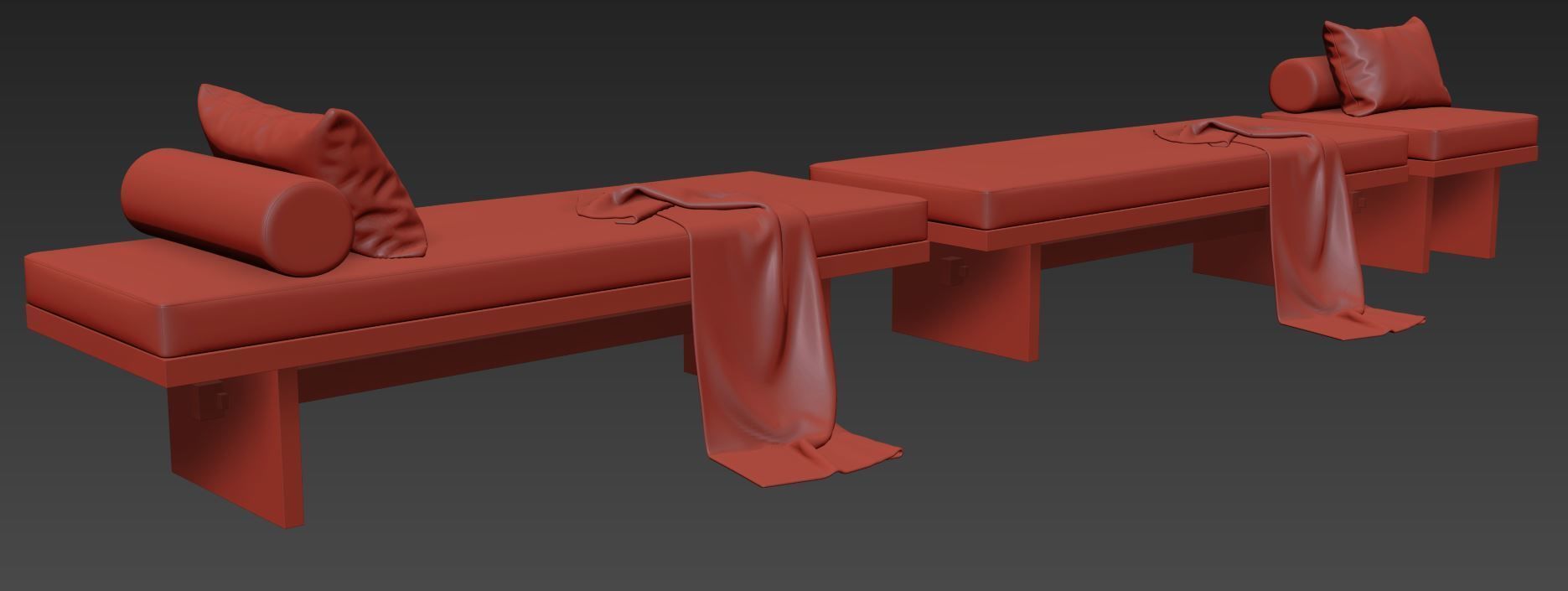 Kama Daybed and Lounge Chair by Ananas Design Crafts  3D model_10