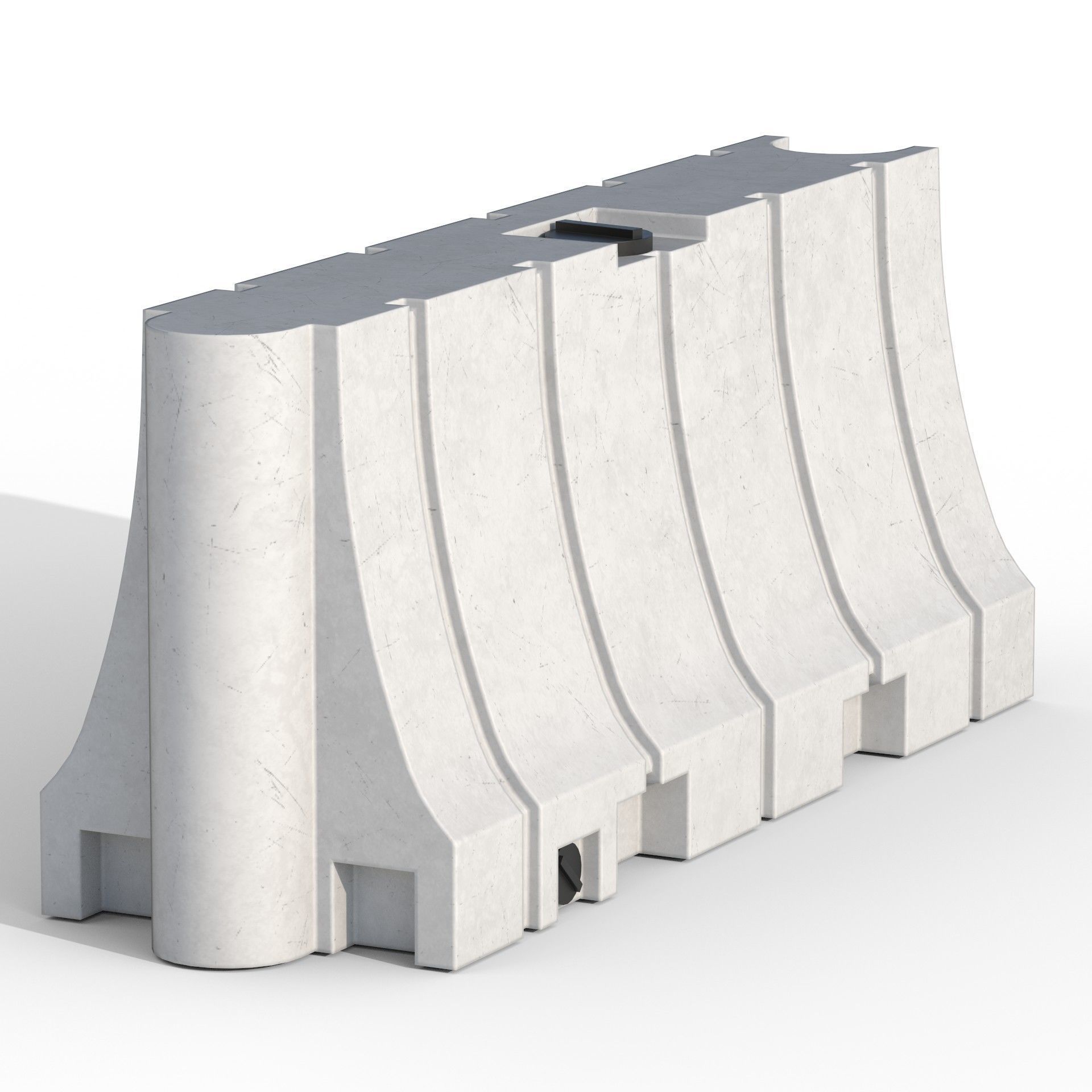 Plastic Traffic Barrier Low-poly 3D model_8